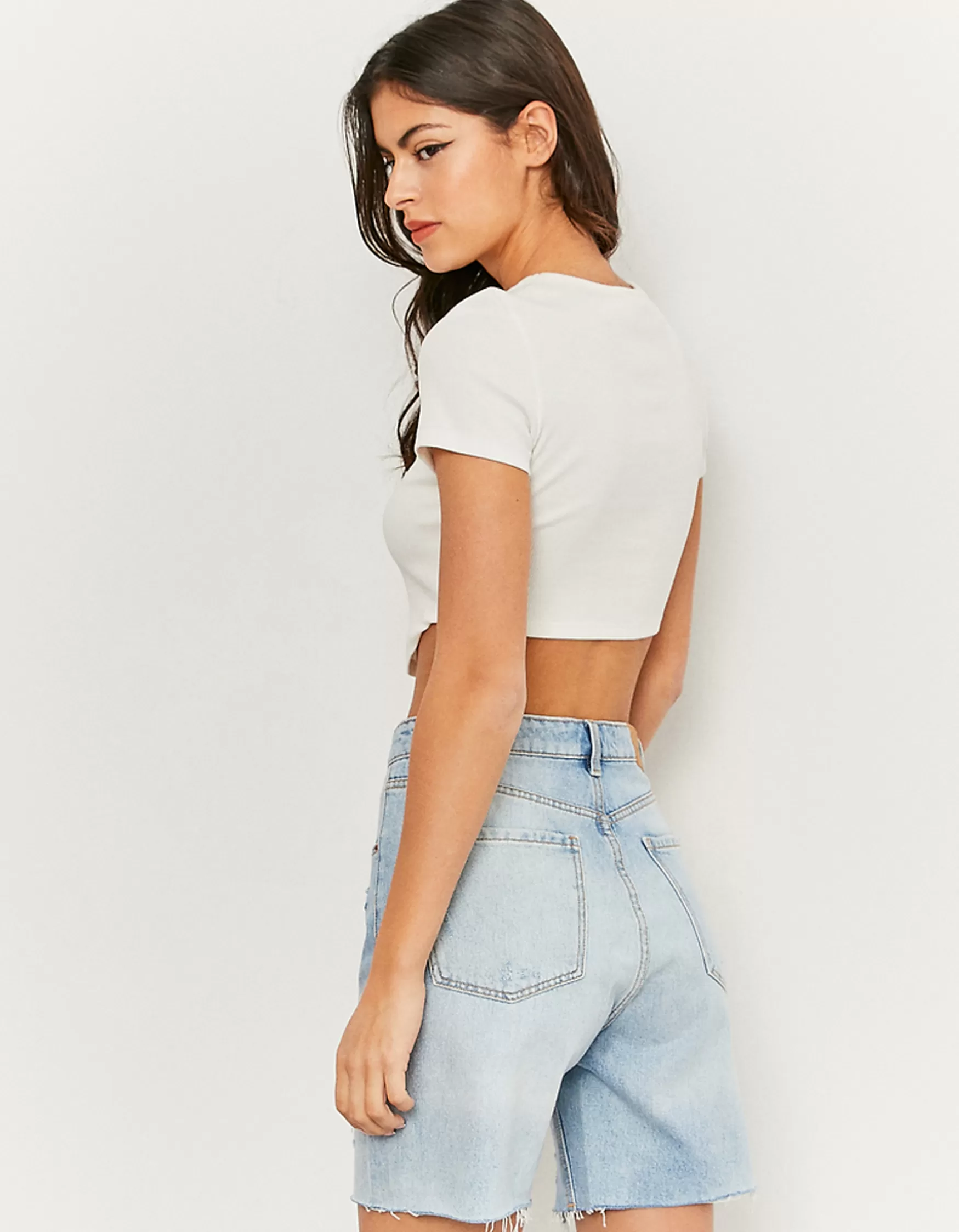 Hot Bermuda en Jean Taille Haute Shorts