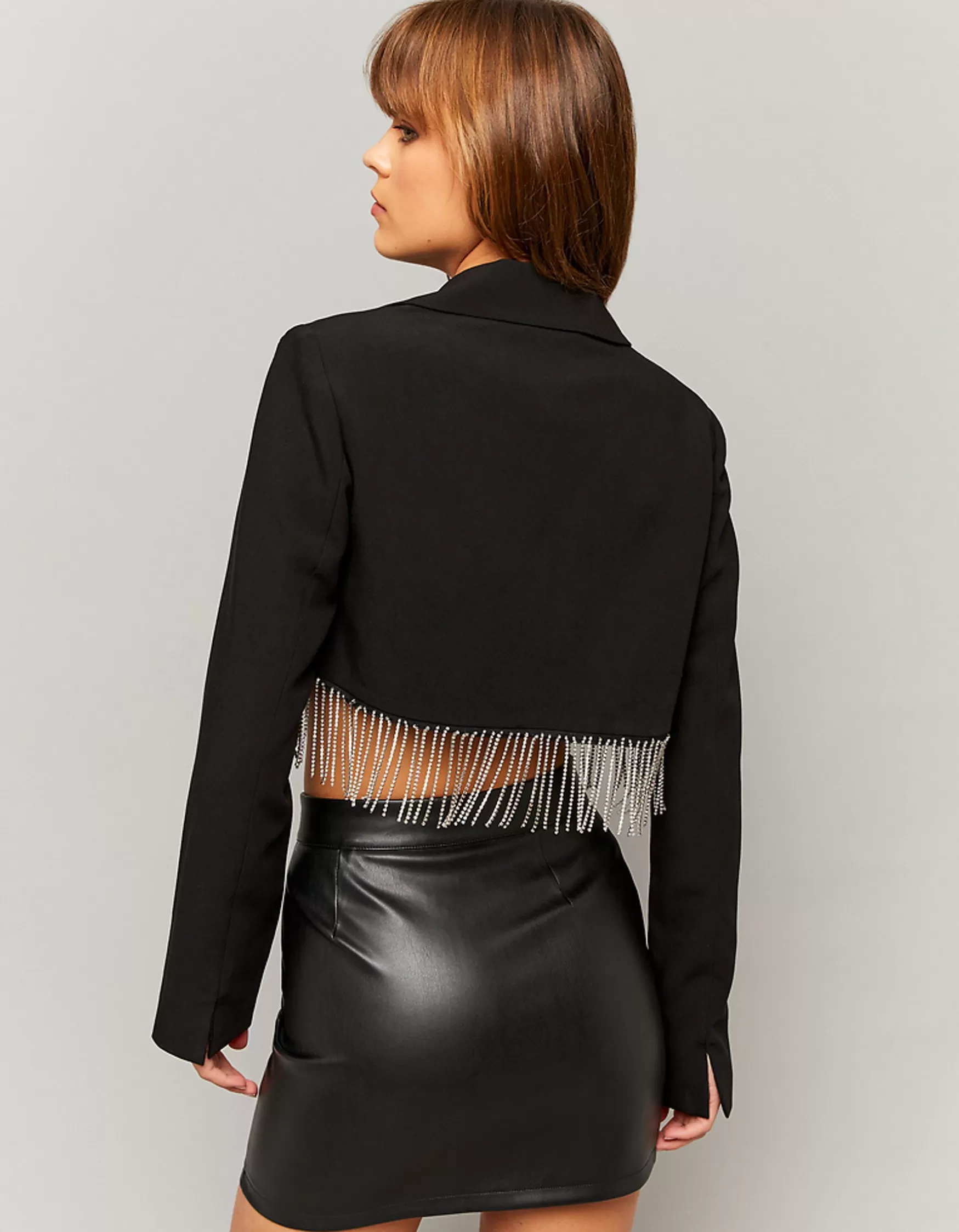 Flash Sale Blazer court avec strass en cascade Vestes