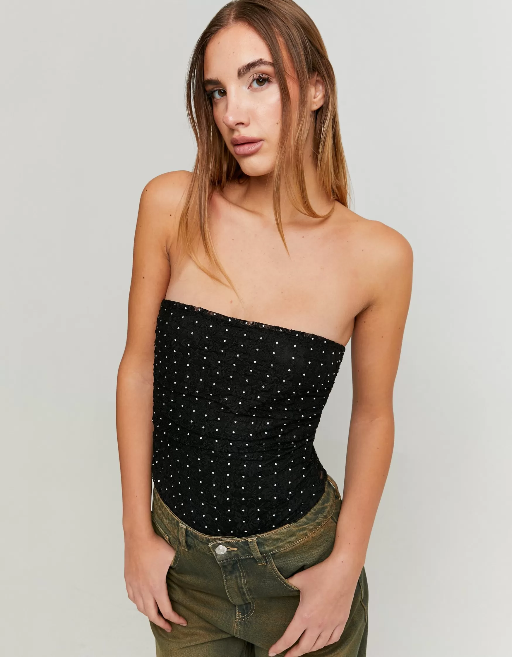 Store Body en Dentelle avec Strass Body