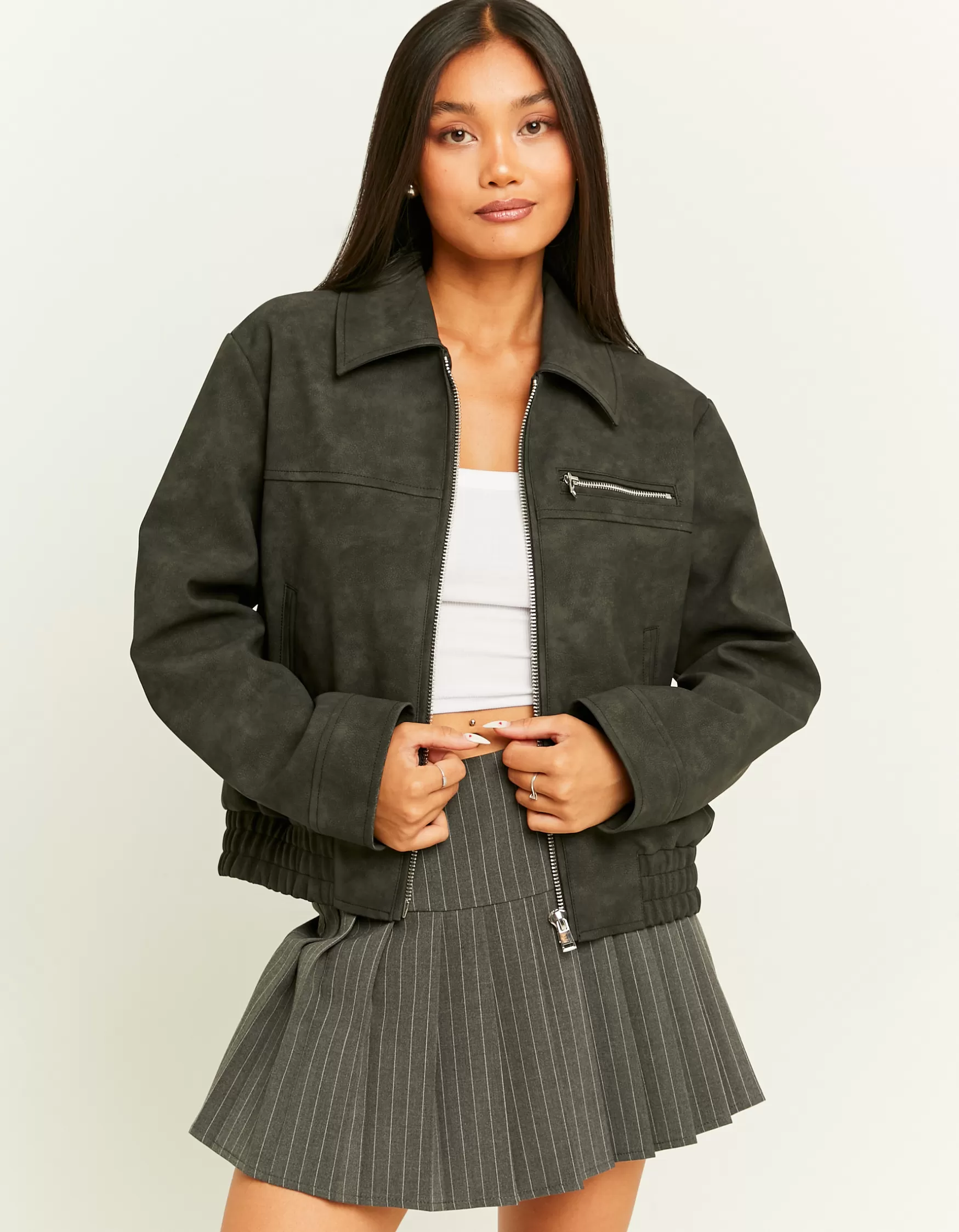 Online Bomber Biker Coupe Décontractée Vestes
