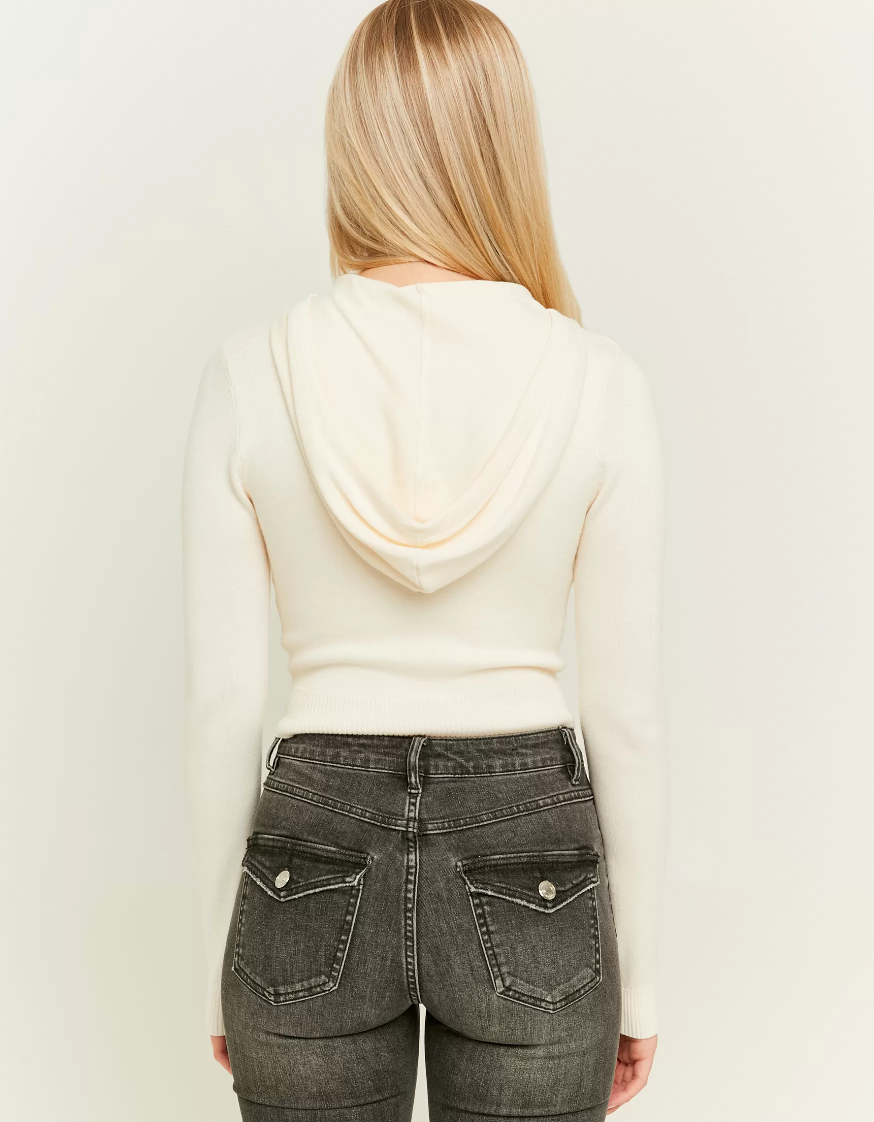 Clearance Cardigan Zippé à Capuche en Maille Maille
