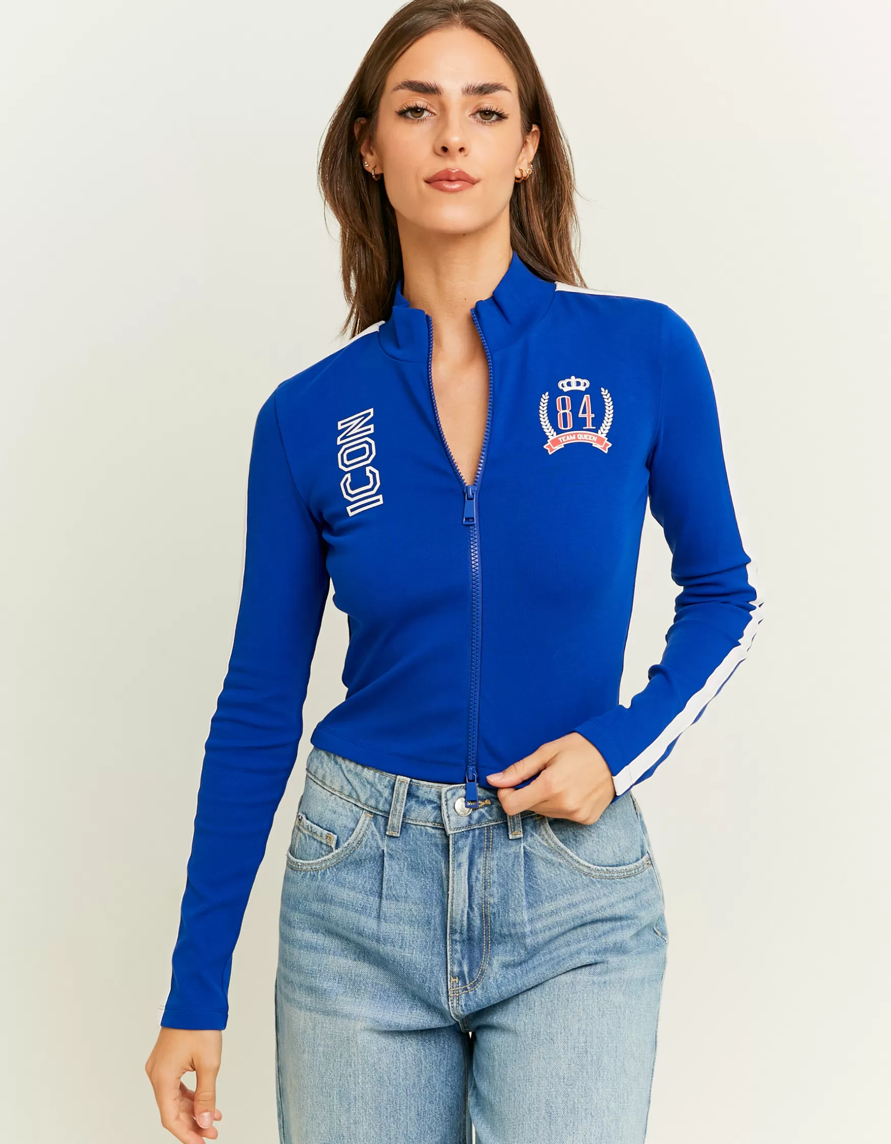 Outlet Cardigan Imprimé avec Manches Contrastantes T-Shirts Imprimés
