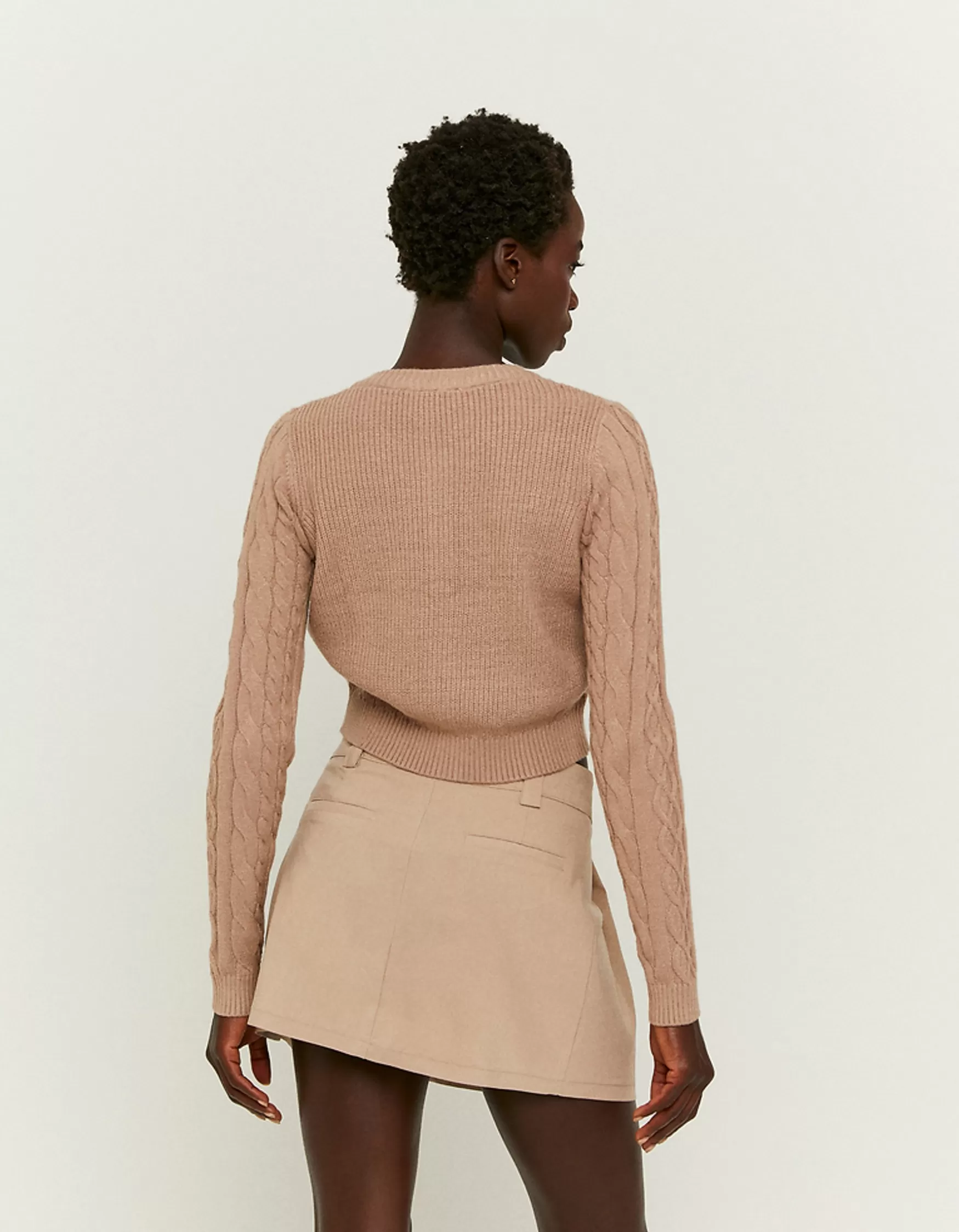 Cheap Cardigan Boutonné en Maille Torsadé Maille