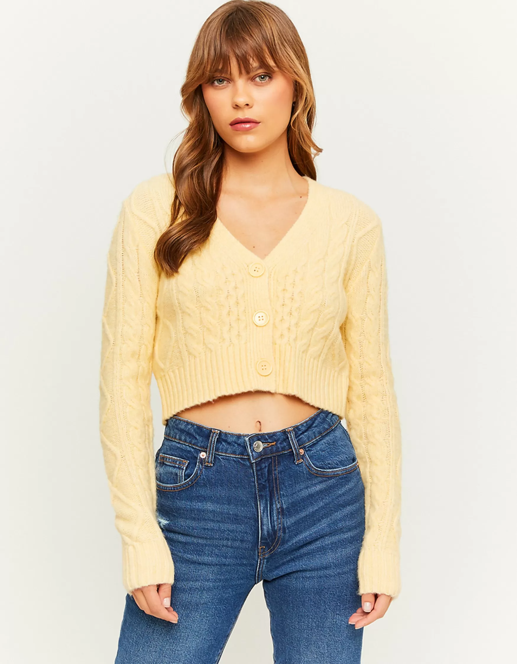 Discount Cardigan court en amille torsadé Maille