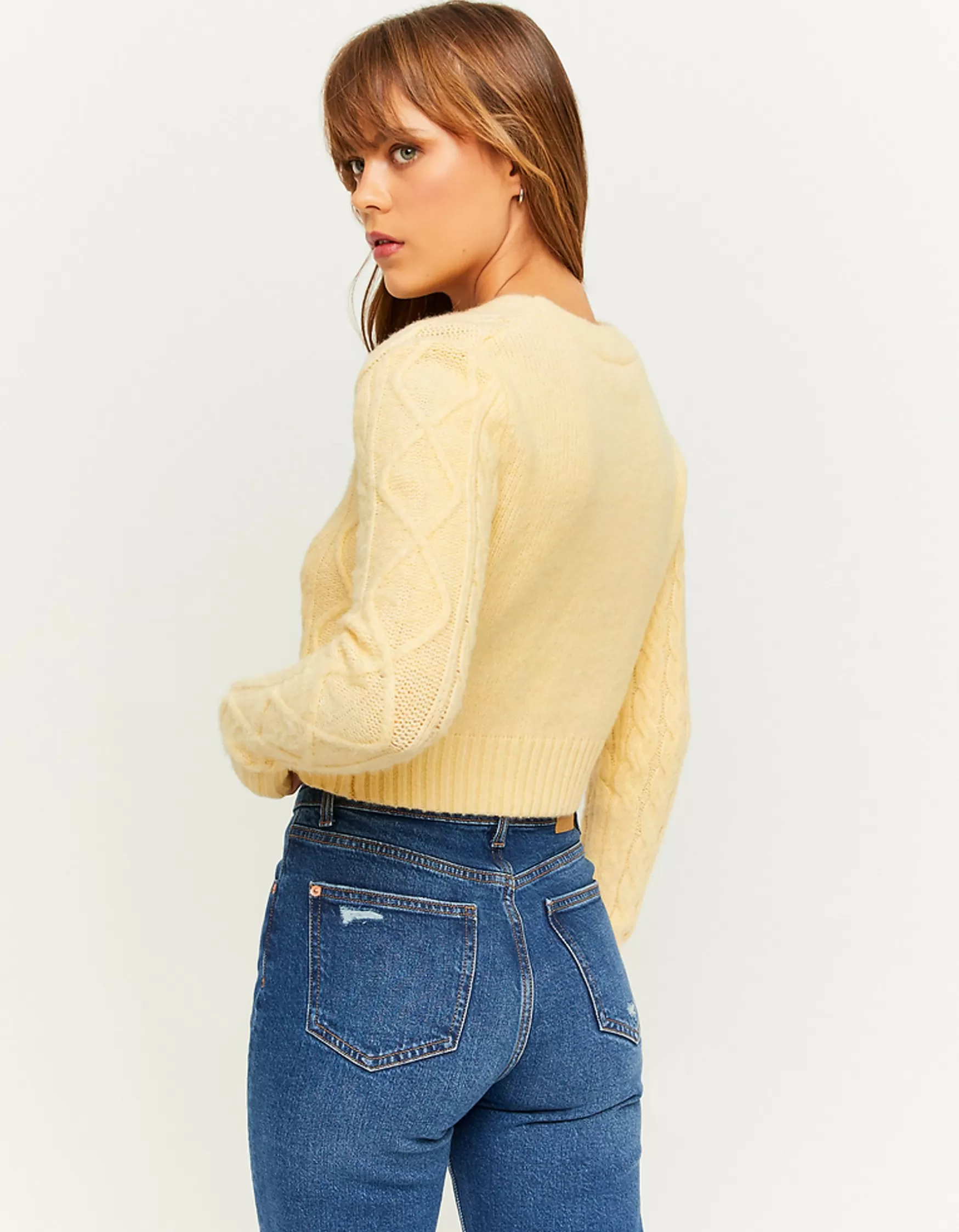 Discount Cardigan court en amille torsadé Maille