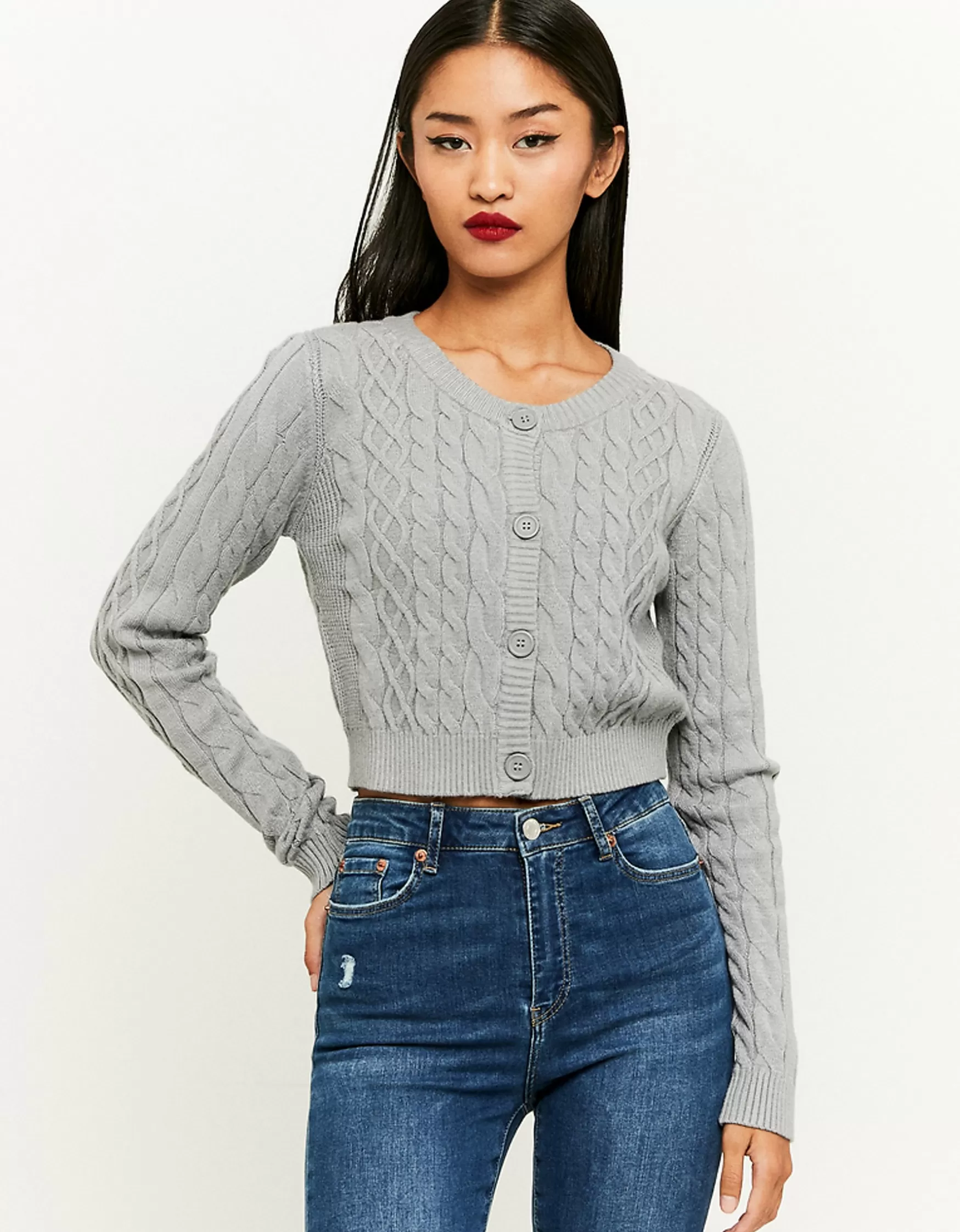 Flash Sale Cardigan Maille Torsadée à Boutons Maille