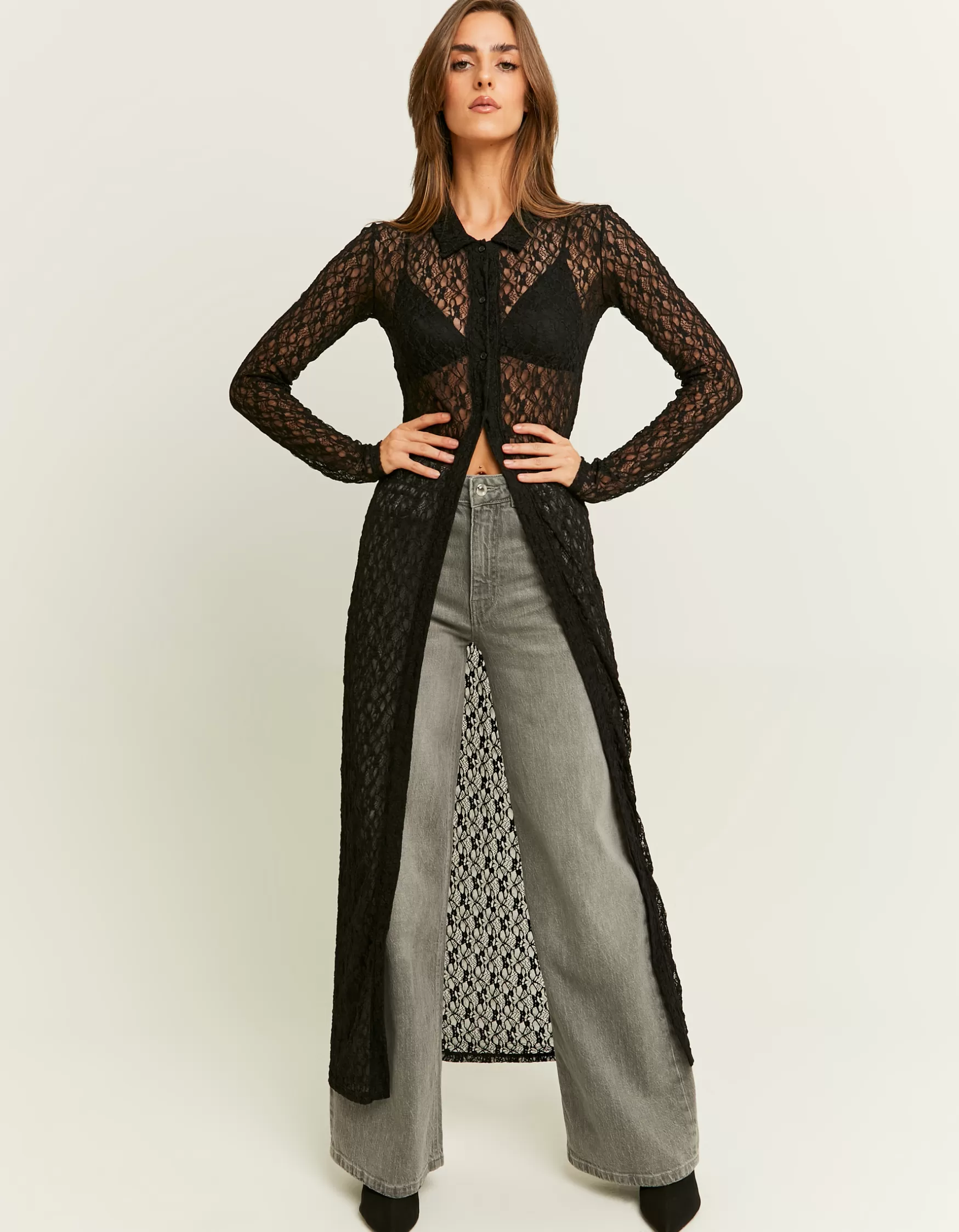 Discount Chemise Longue e en Dentelle Tops | Robes