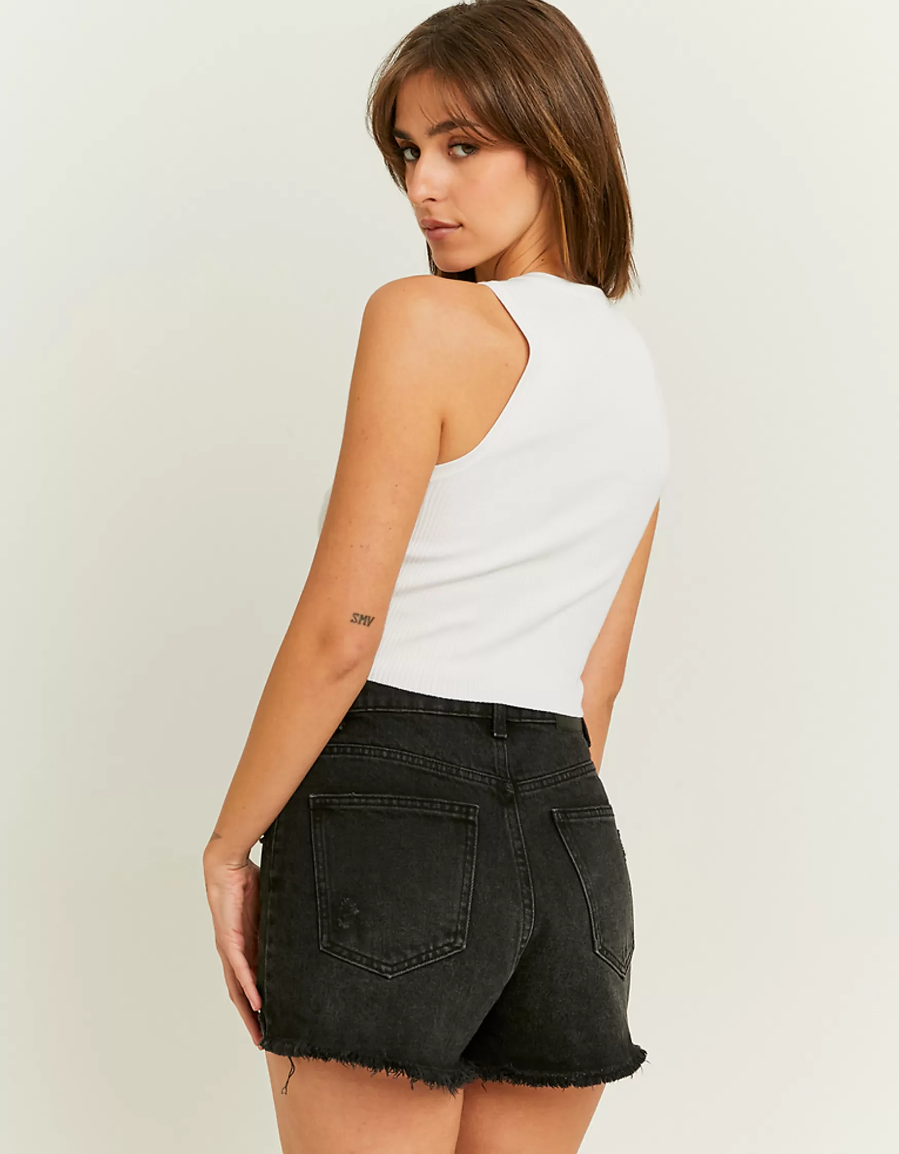 Clearance Crop Top en Maille avec Strass Maille | Tops