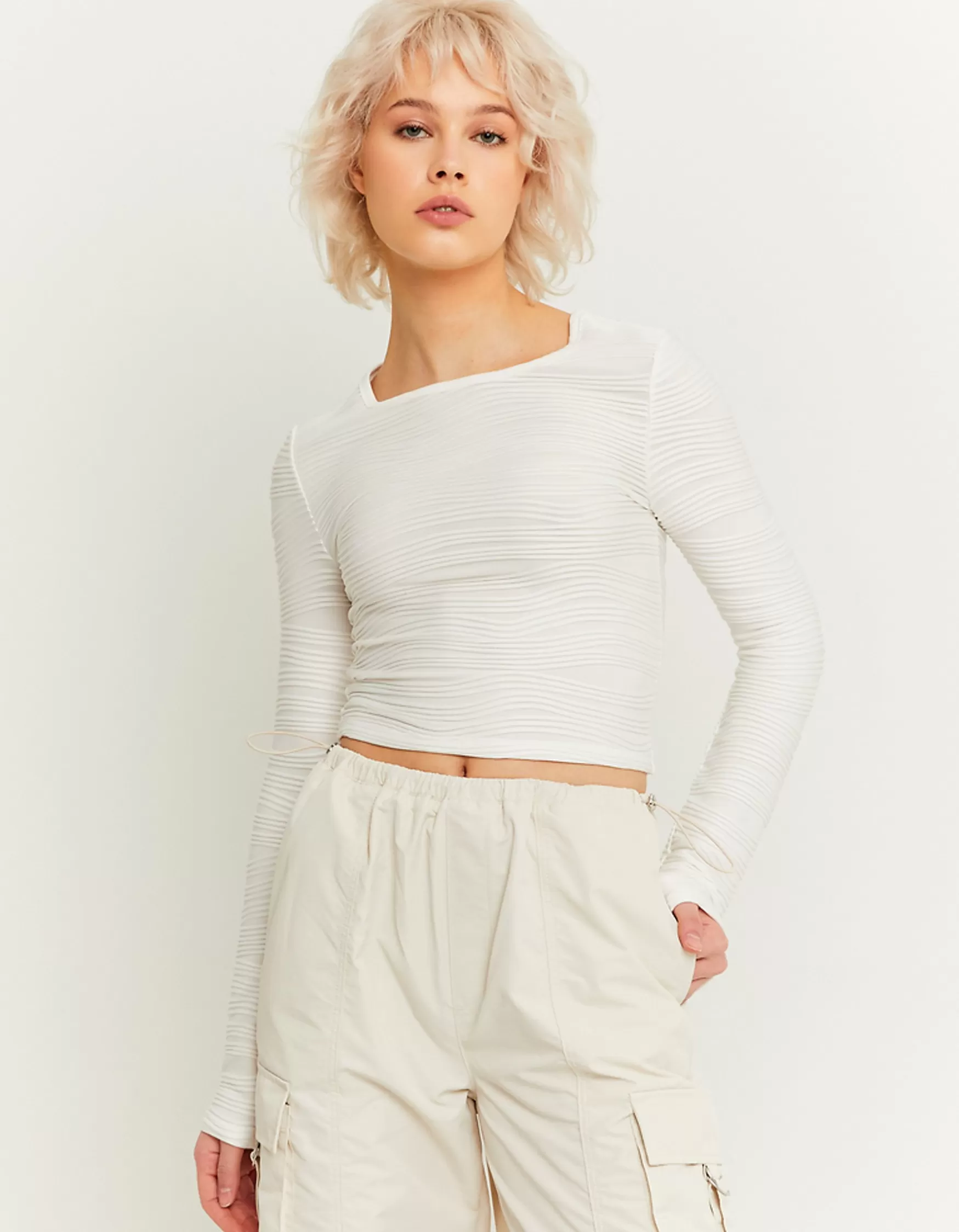 Store Crop Top Texturé Tops