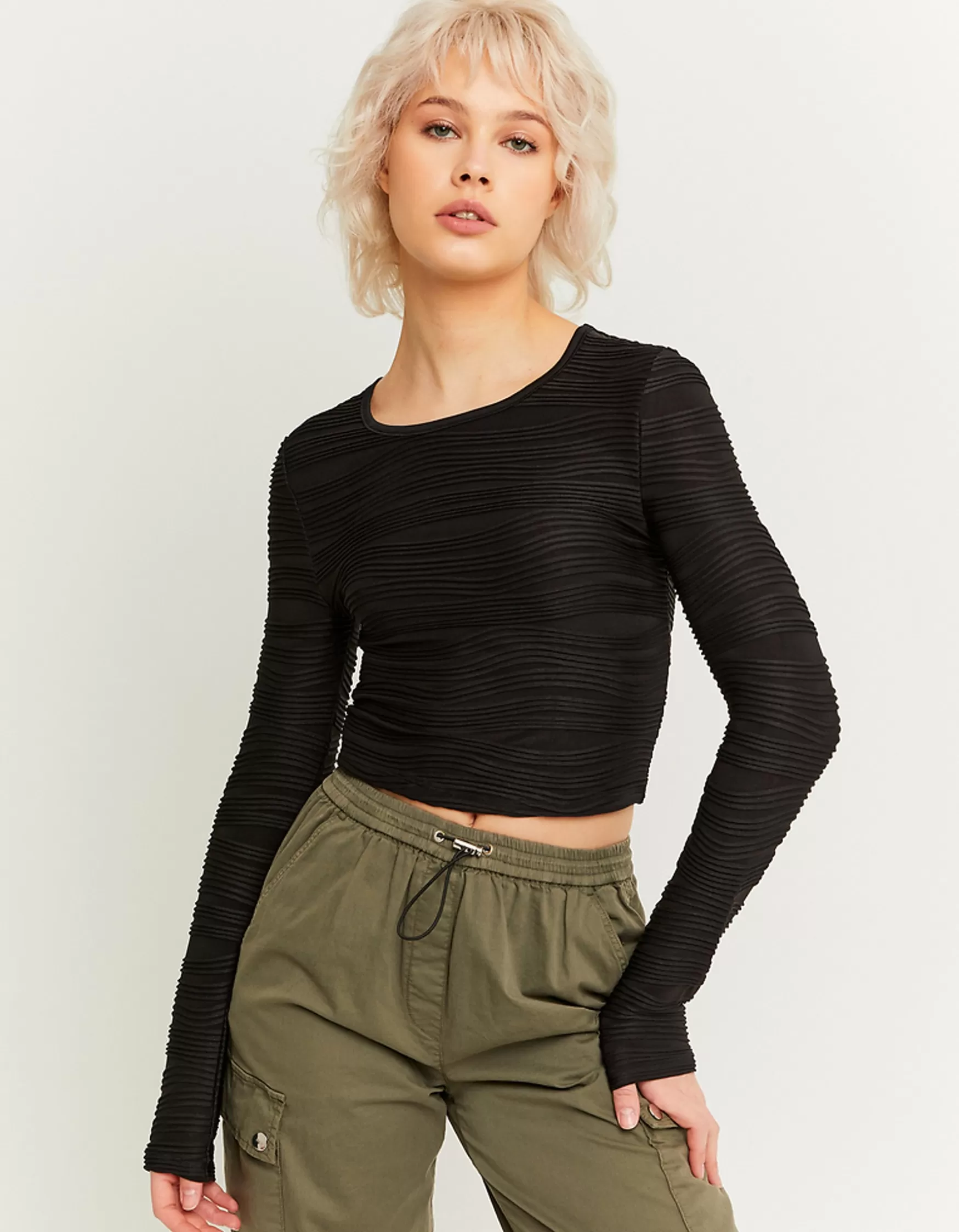 Hot Crop Top Texturé Tops