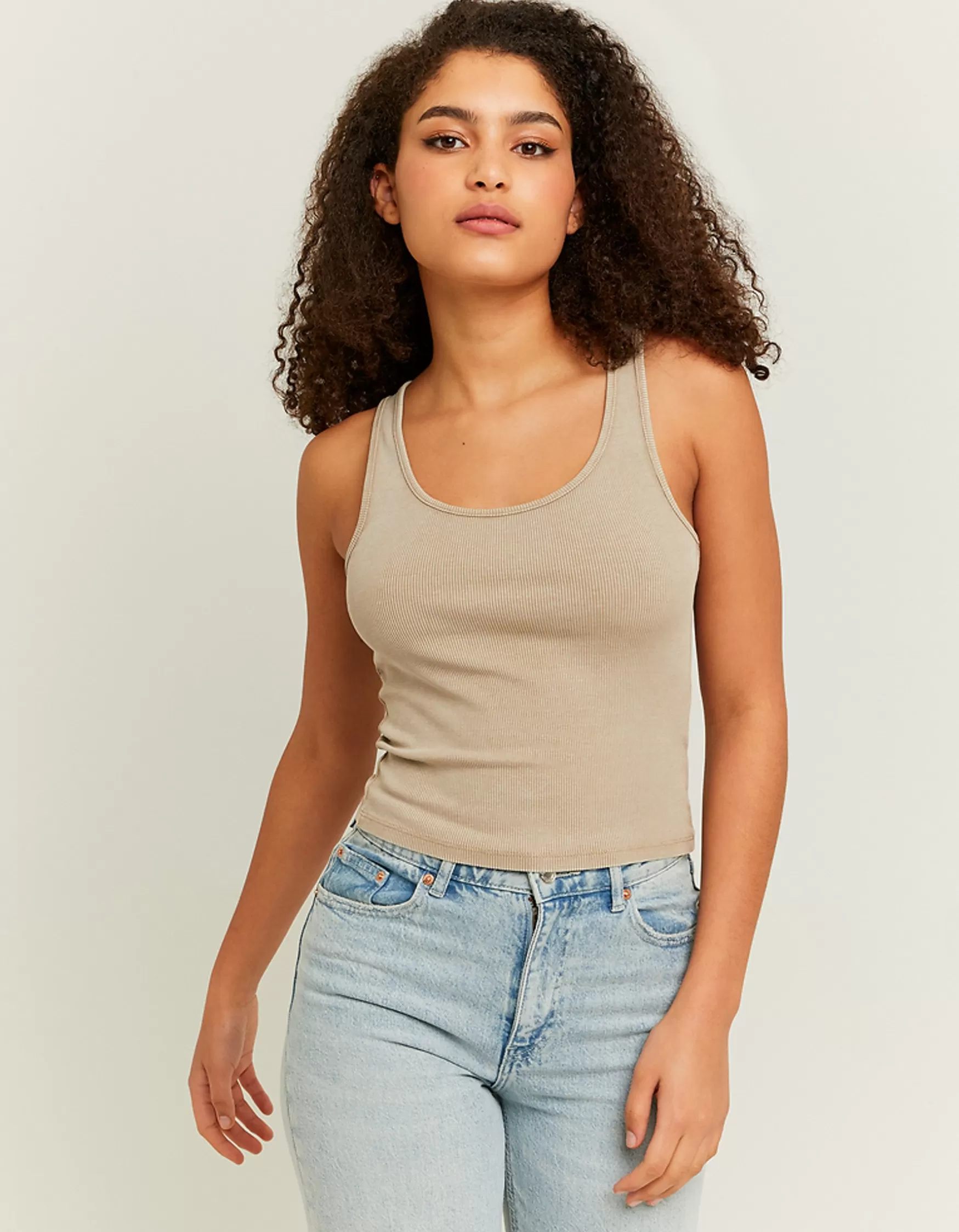 Sale Débardeur basique beige délavé T-Shirts Basiques