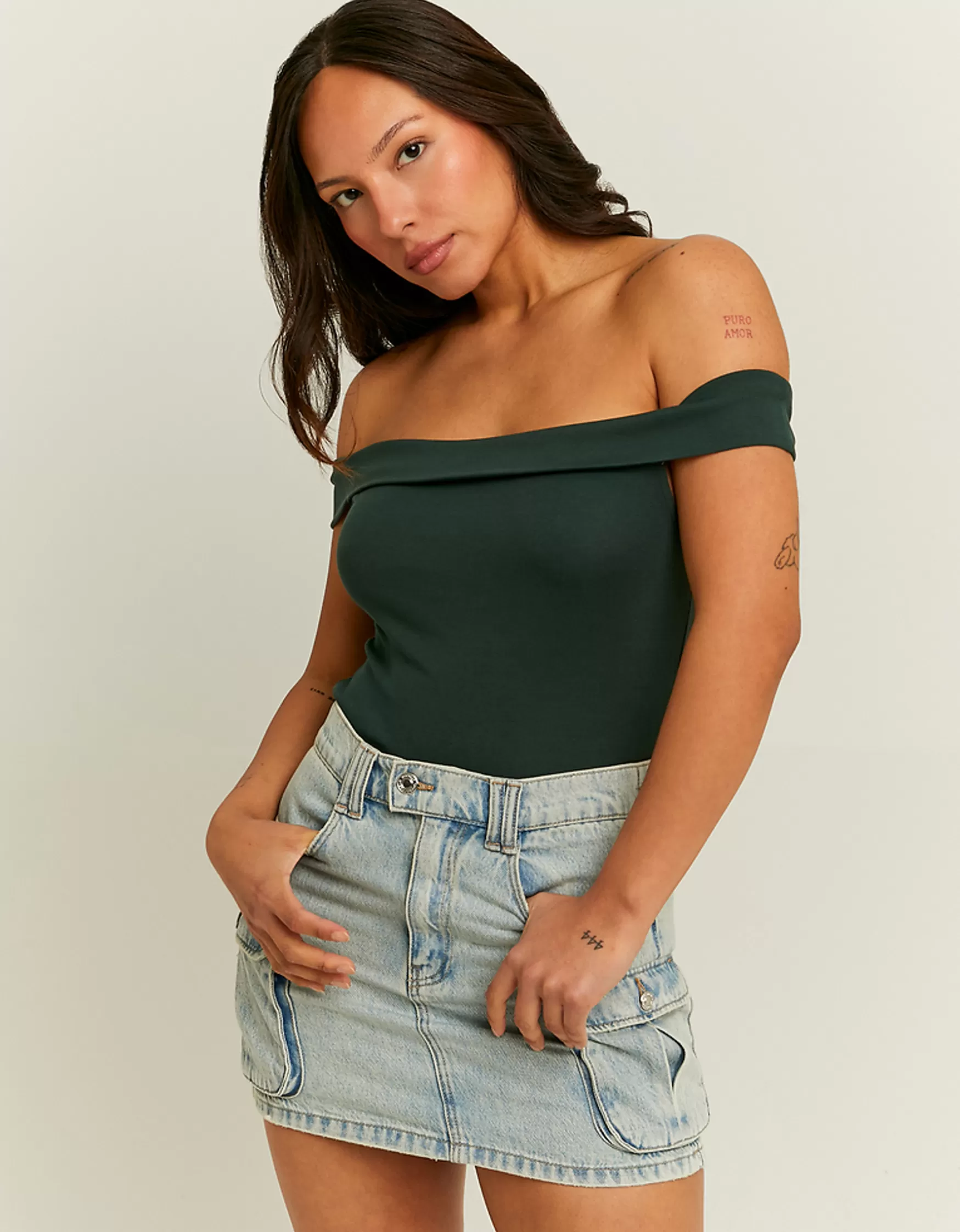 Fashion Débardeur Basique Épaules Dénudées T-Shirts Basiques