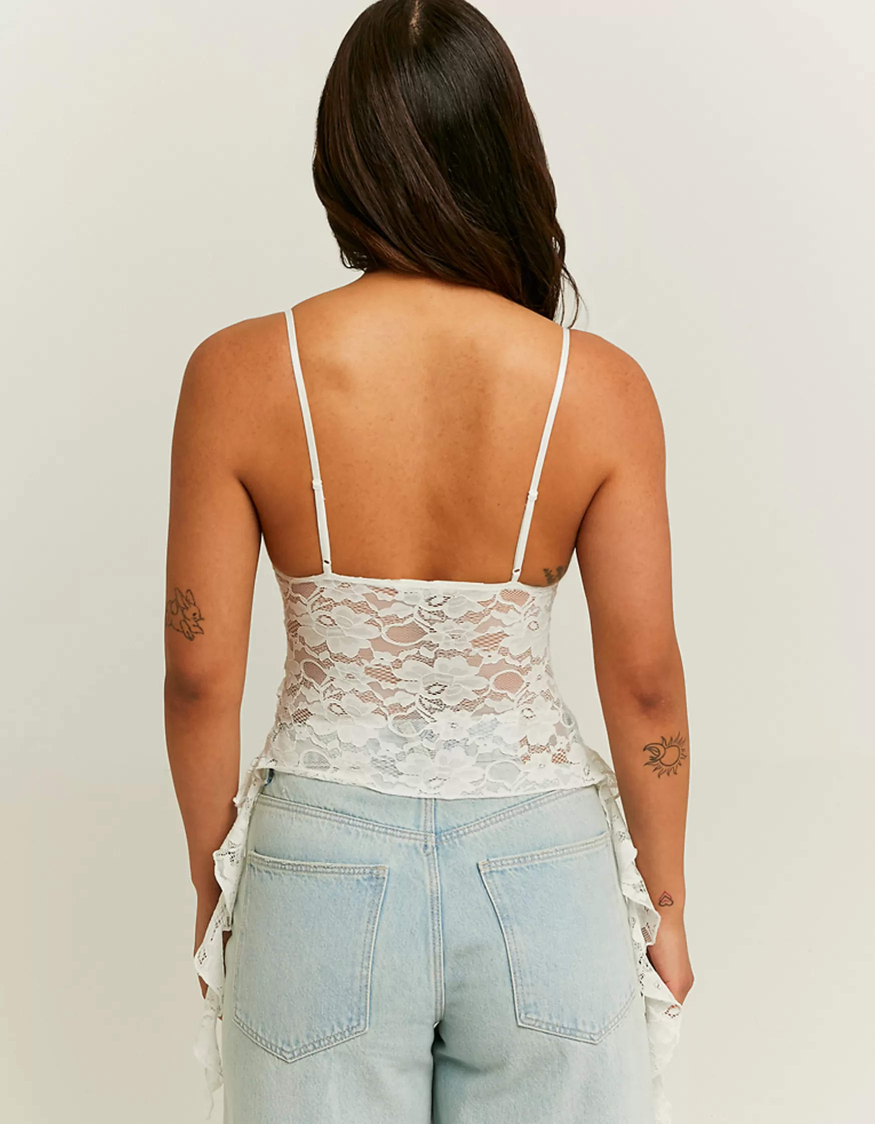 Shop Débardeur avec Volants en Dentelle Tops