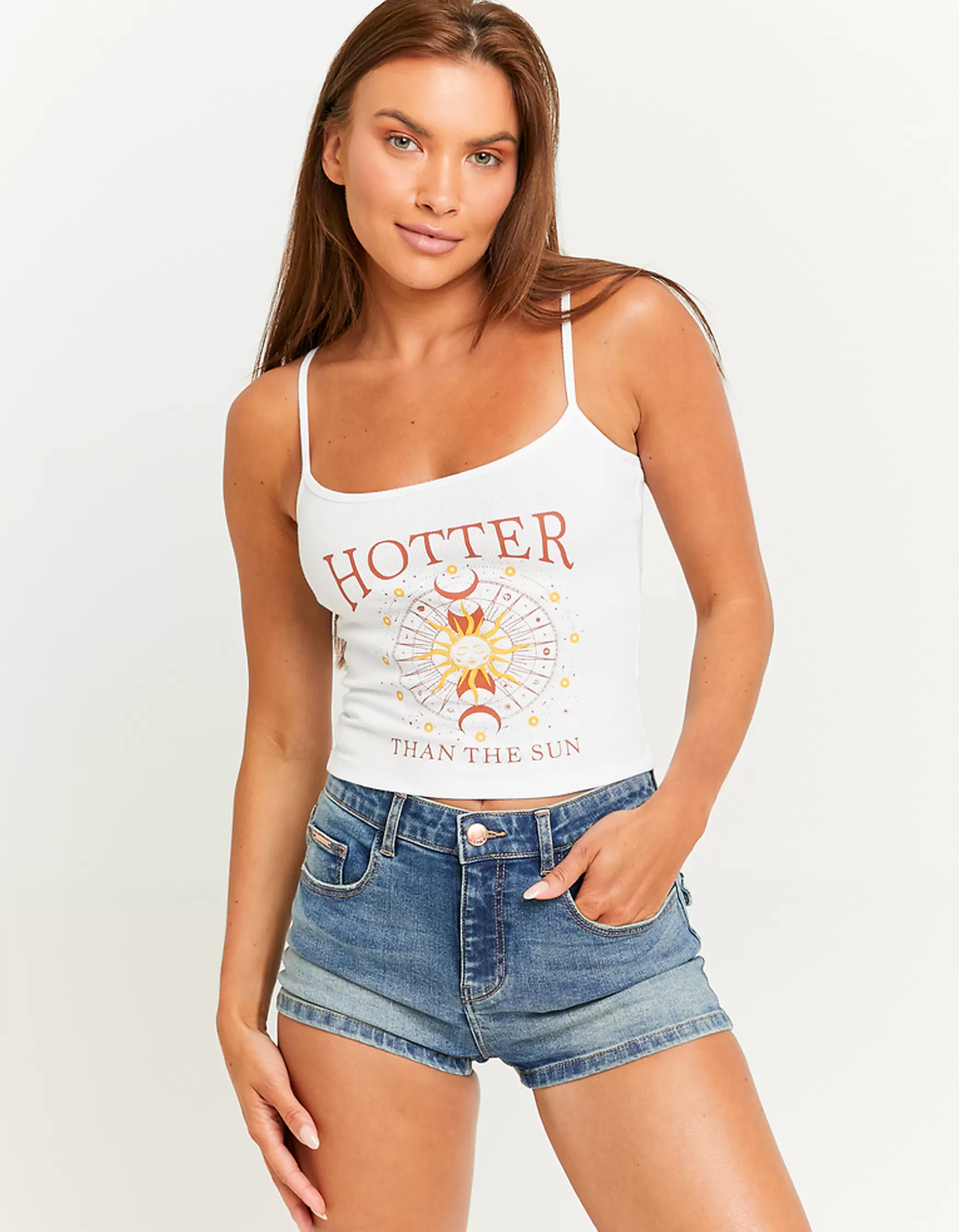 Discount Débardeur Court Imprimé T-Shirts Imprimés