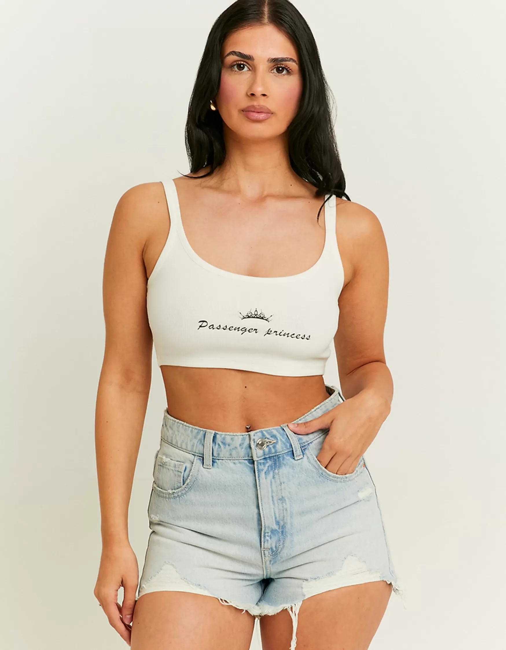Flash Sale Débardeur Court Jaune Imprimé T-Shirts Imprimés