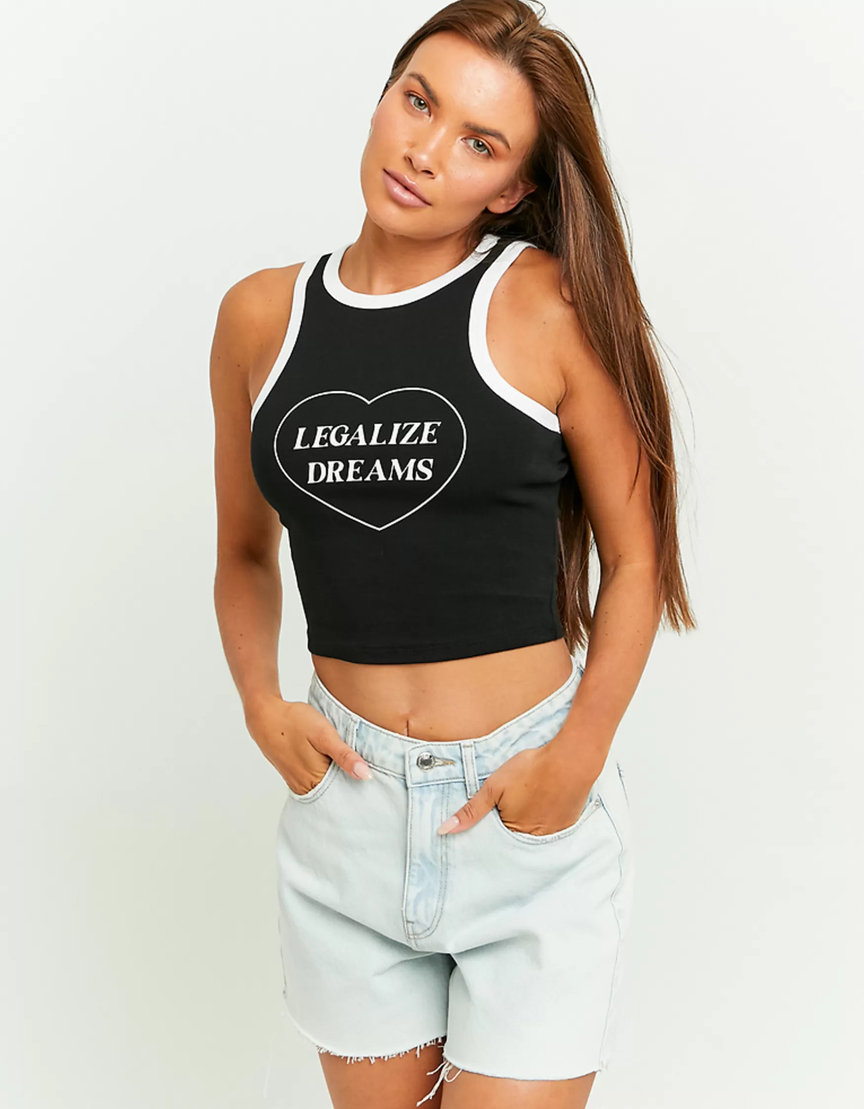 Discount Débardeur Court Imprimé T-Shirts Imprimés