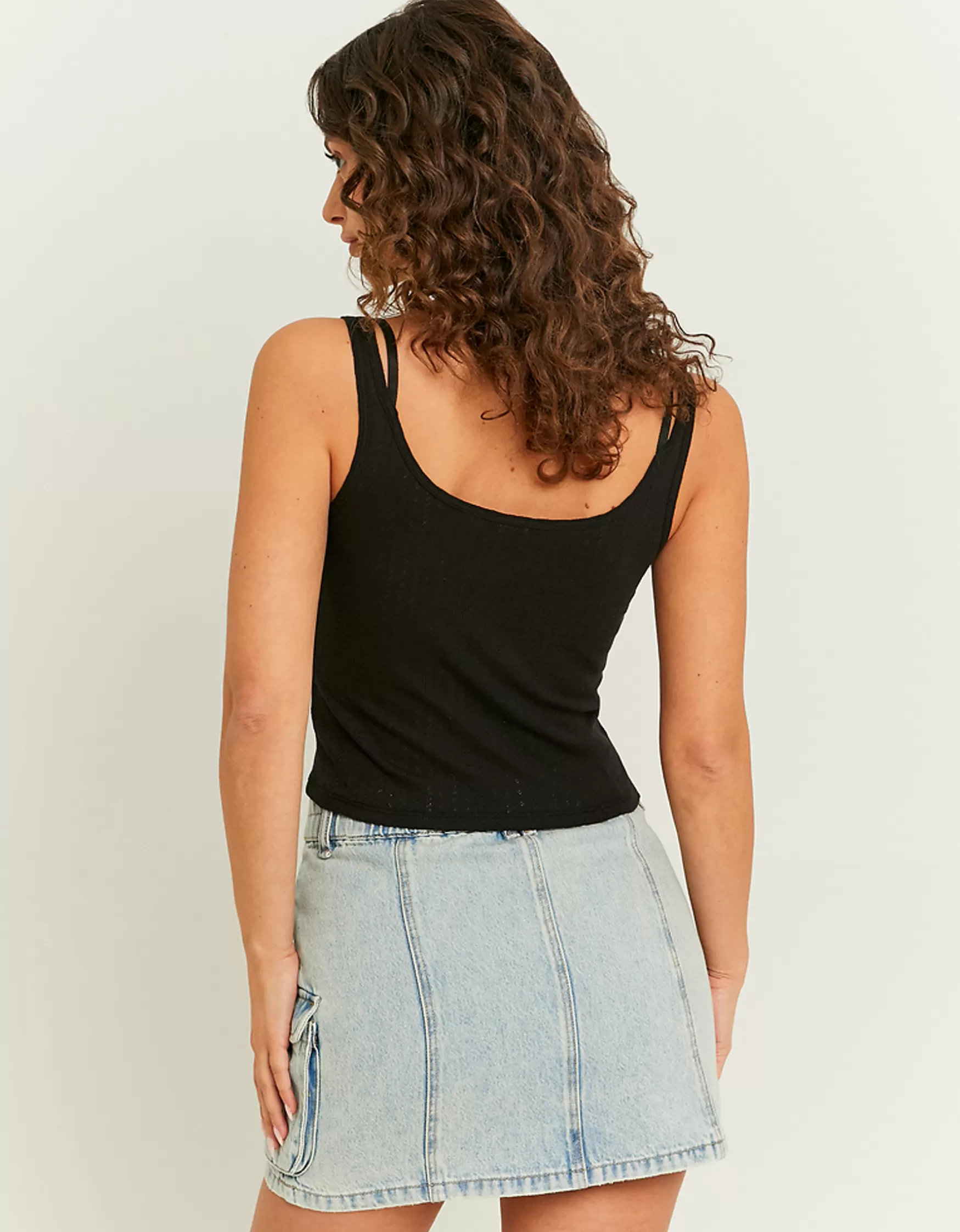 Outlet Débardeur Basique avec Détail en Dentelle T-Shirts Basiques
