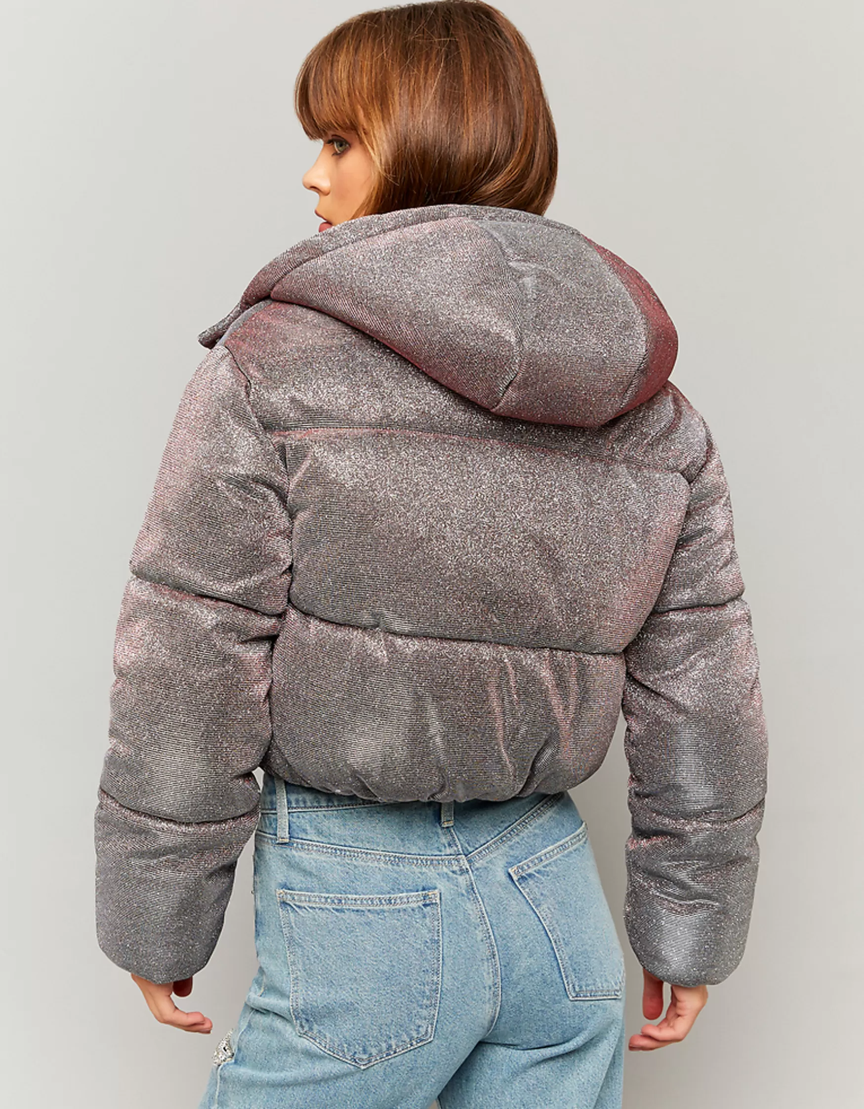 Outlet Doudoune brillante avec paillettes Vestes