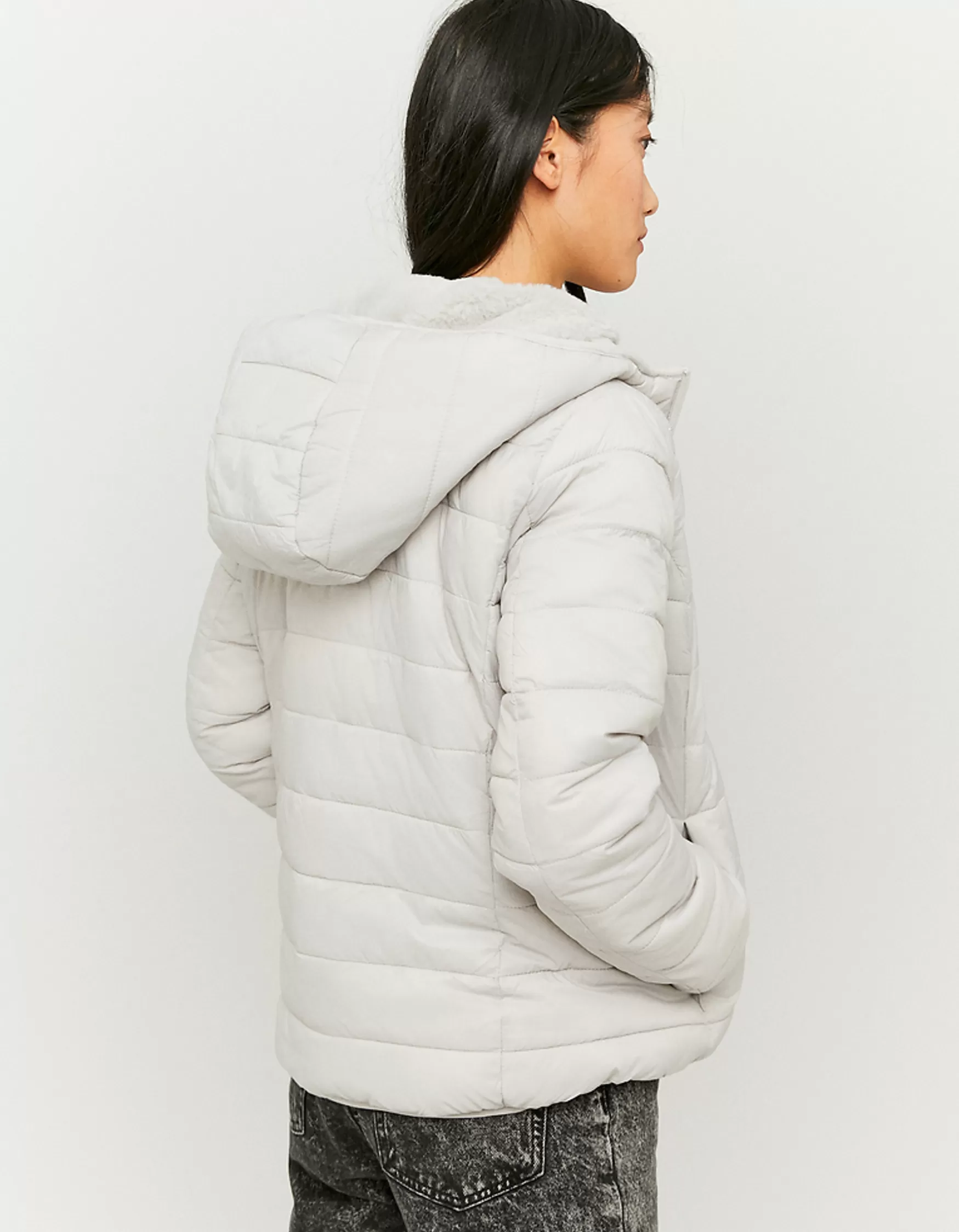 Sale Doudoune Doublée en Fausse Fourrure Vestes