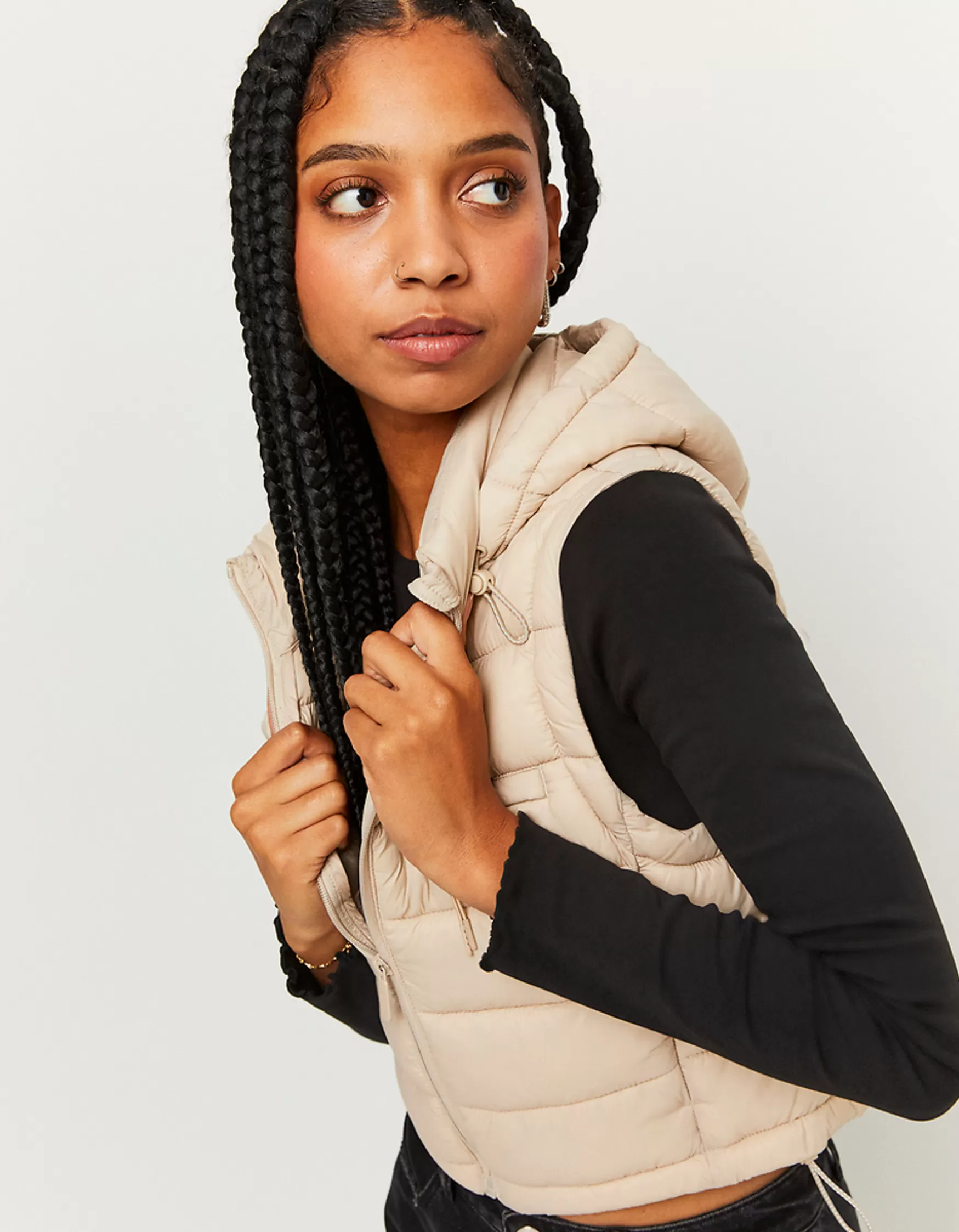 Fashion Doudoune légère sans manches beige Vestes