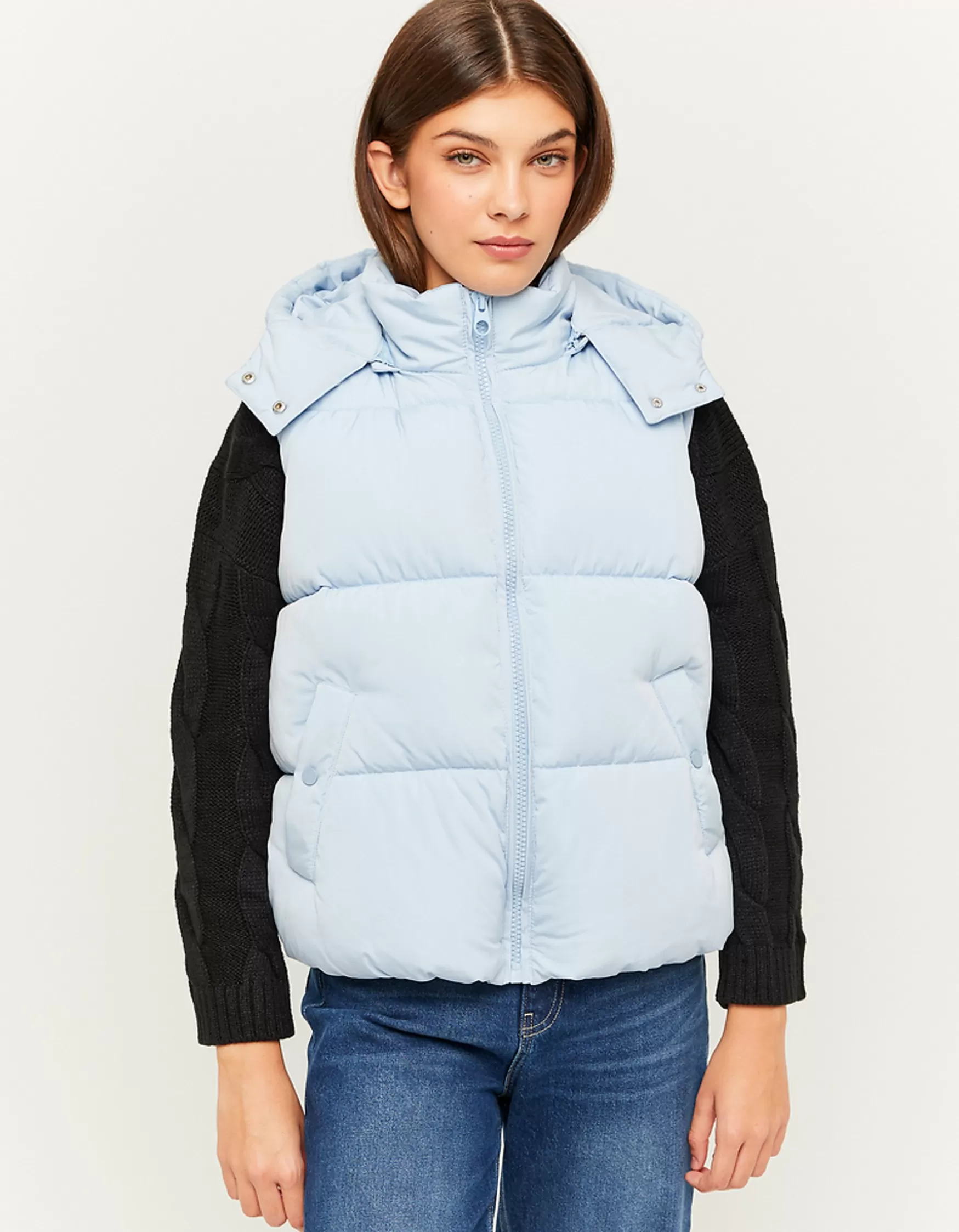 Cheap Doudoune sans Manches à Capuche e Vestes