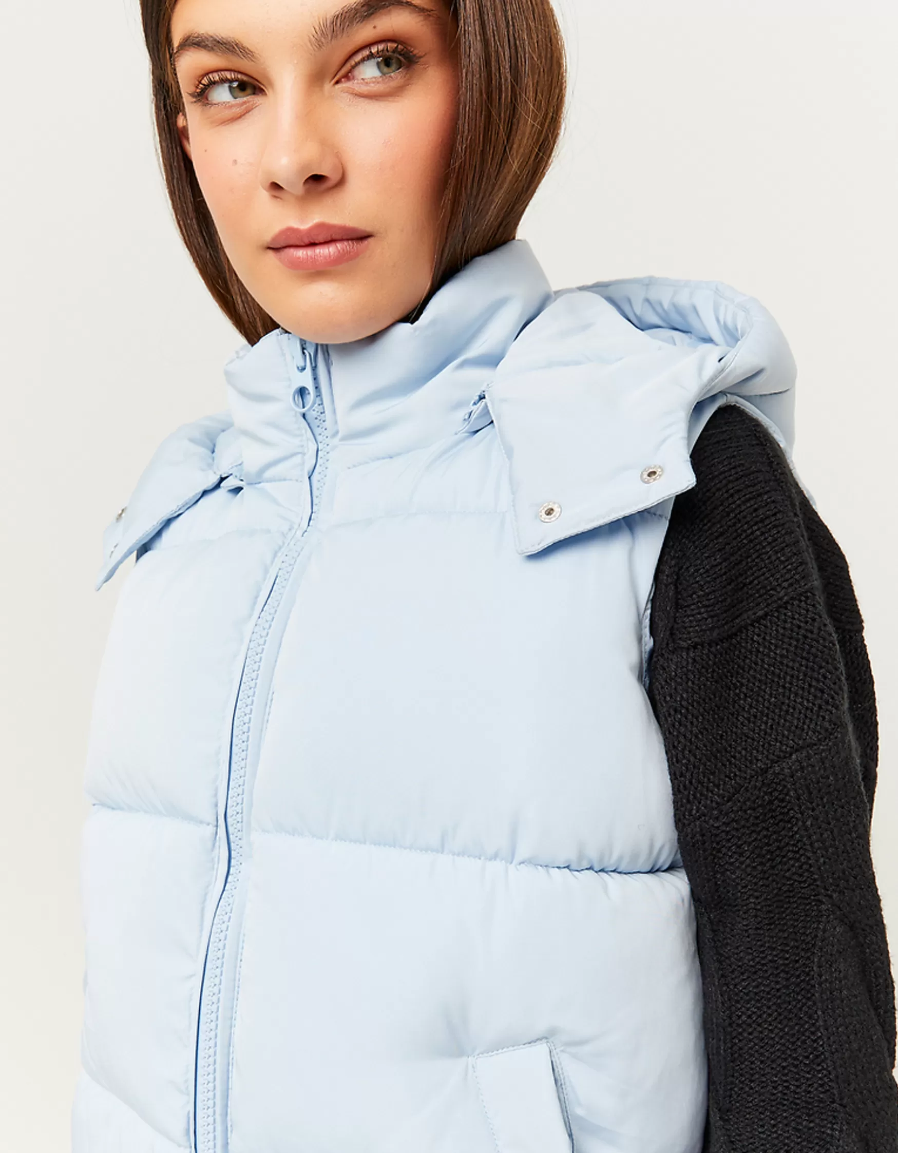 Cheap Doudoune sans Manches à Capuche e Vestes