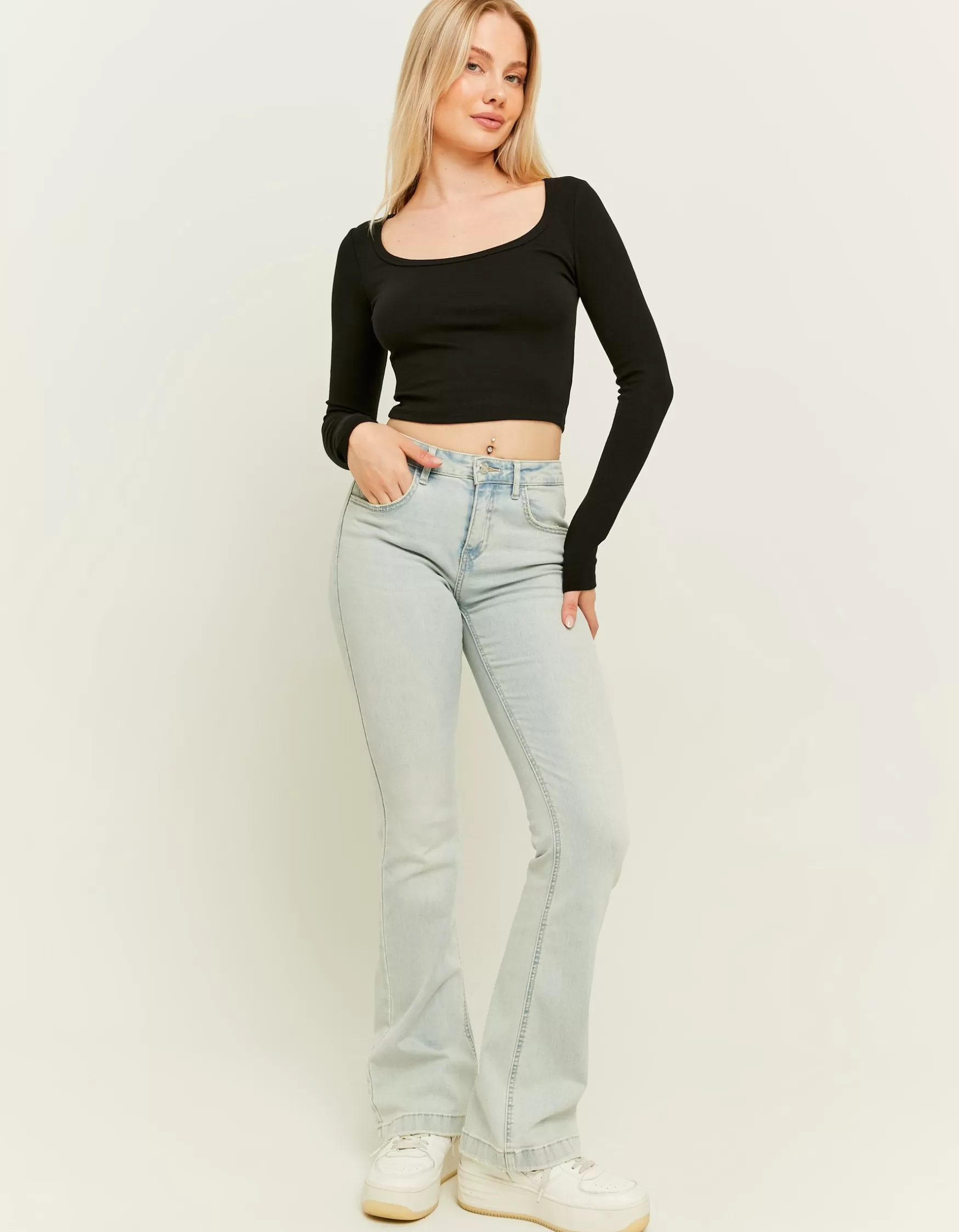 Online Jean Bootcut Taille Mi-Haute Jeans
