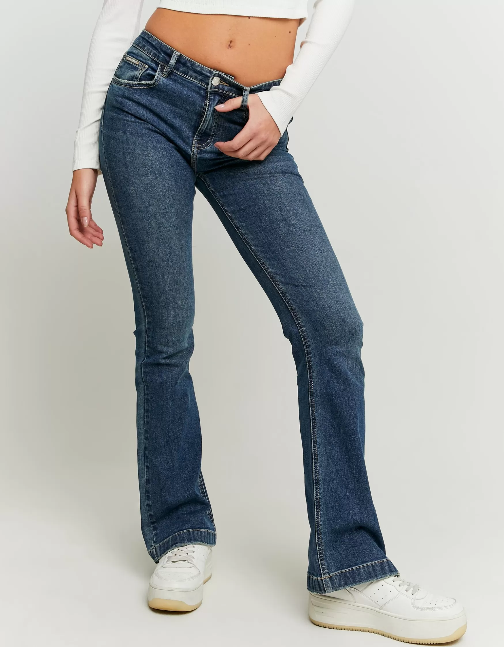 Fashion Jean Bootcut Taille Mi-Haute Jeans