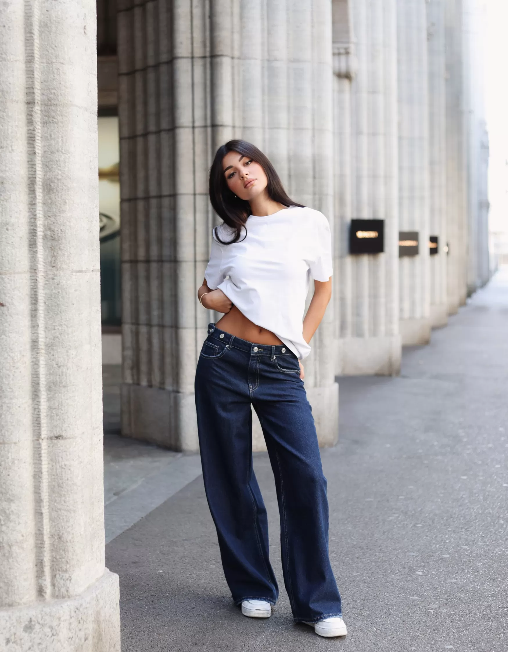 Cheap Jean Brut Skater avec Détail à la Taille Jeans