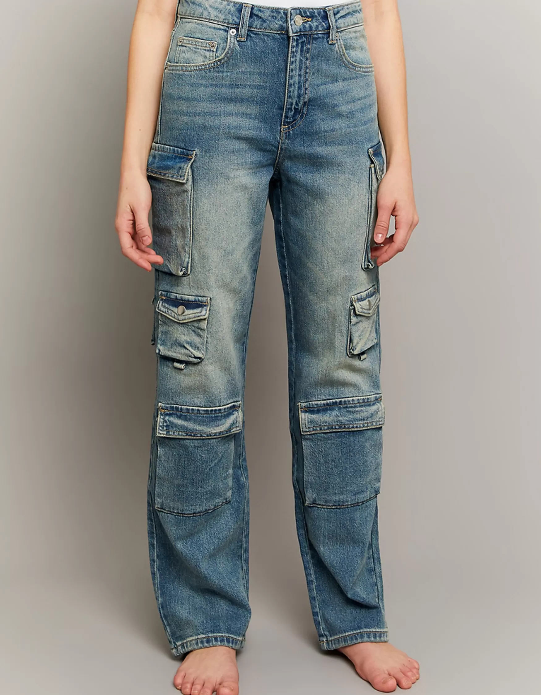 Online Jean Cargo Taille Mi-Haute Jeans | Cargo & Parachute