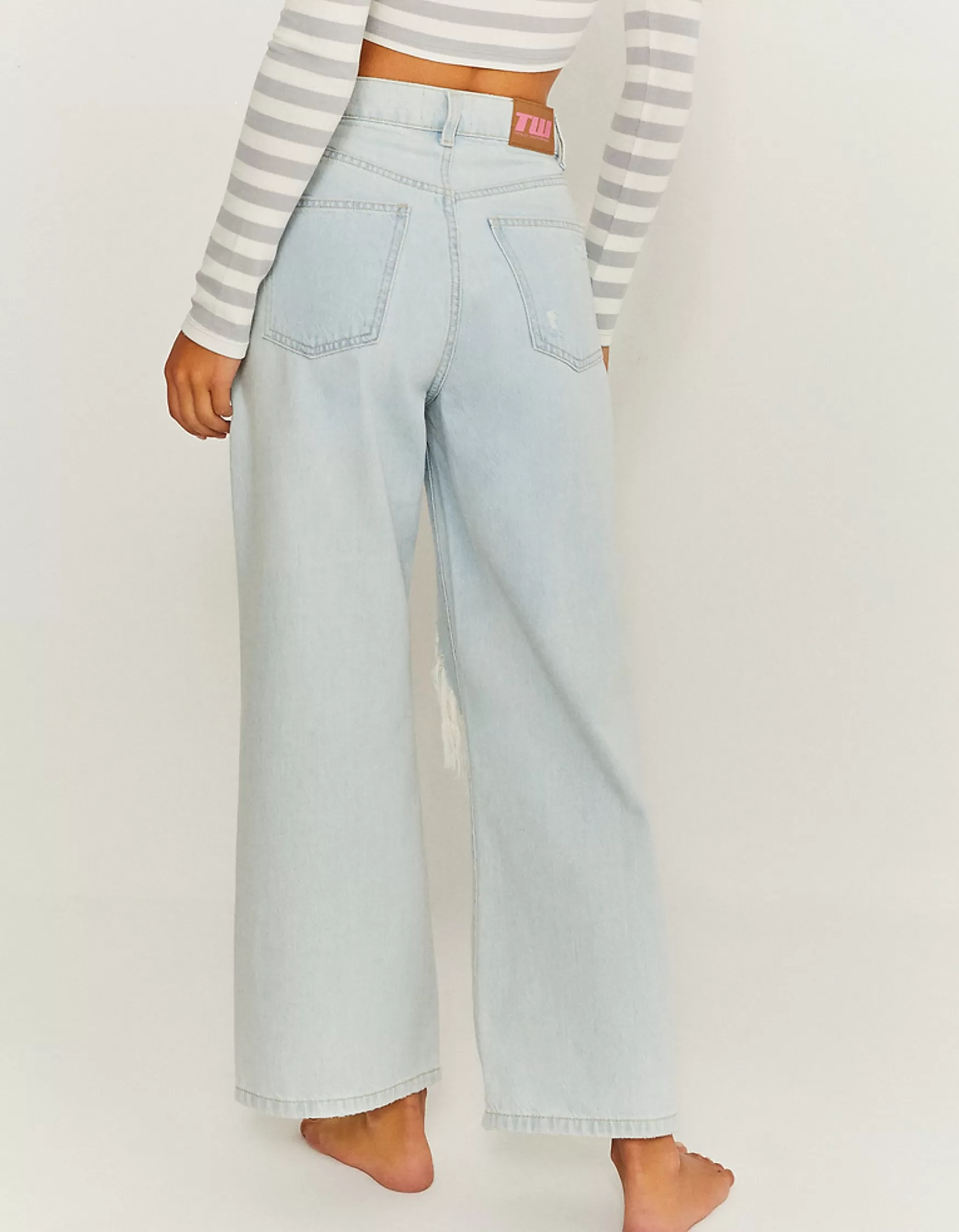 Outlet Jean Cropped Wide Leg Jeans