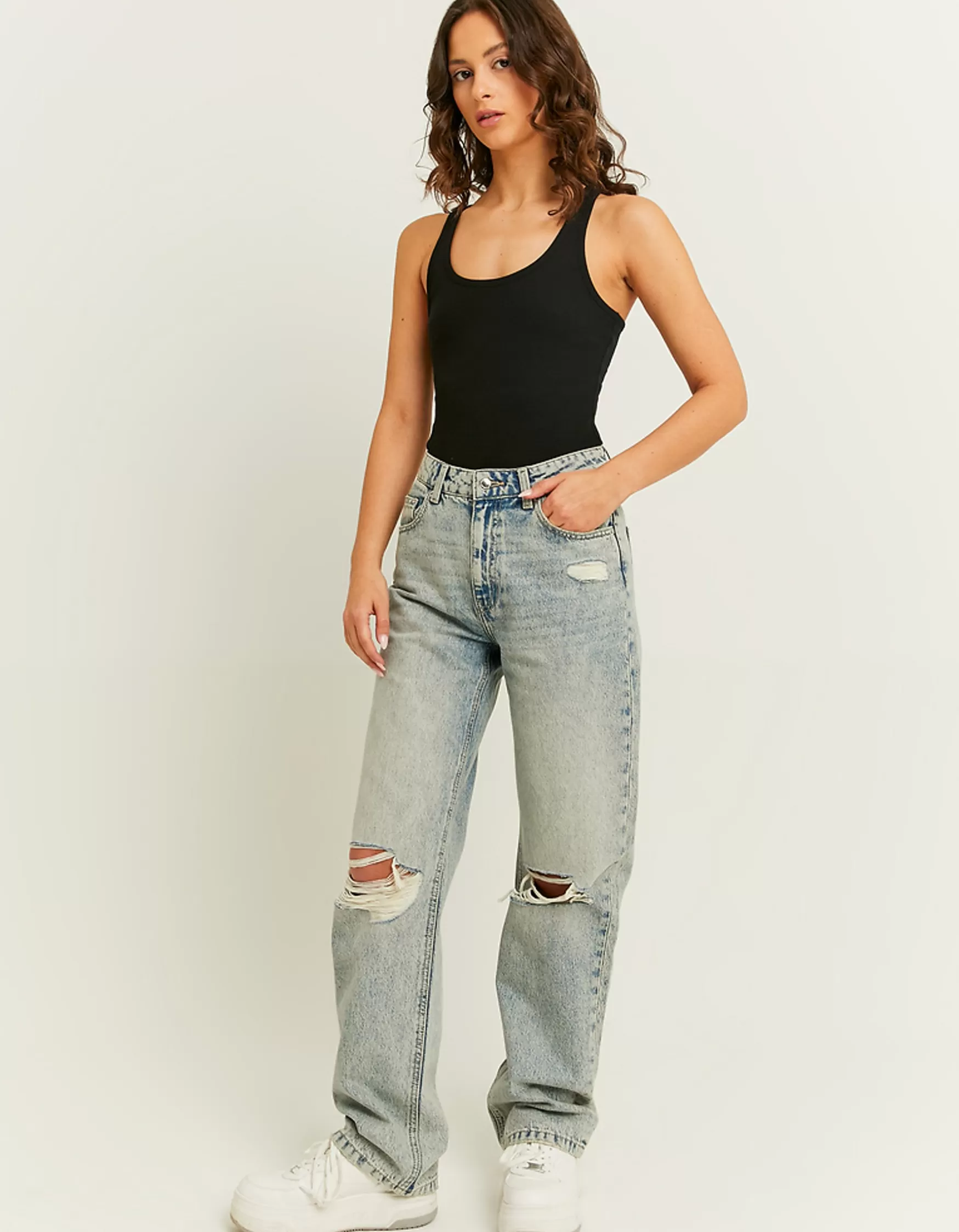 Online Jean Droit Taille Haute Jeans
