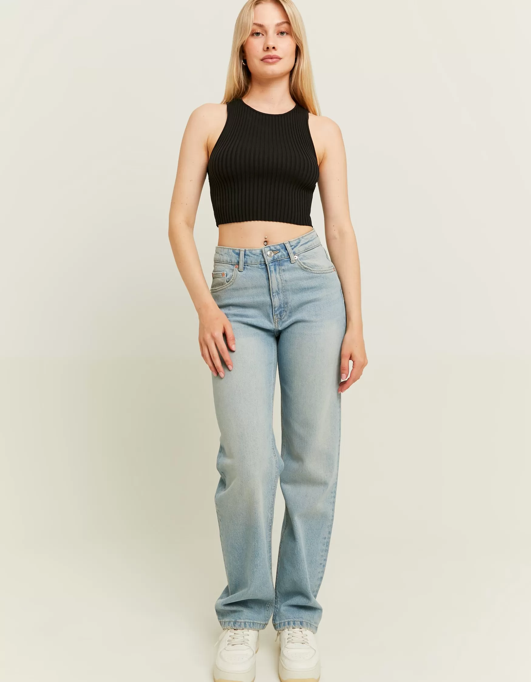 Flash Sale Jean Droit Taille Haute Jeans