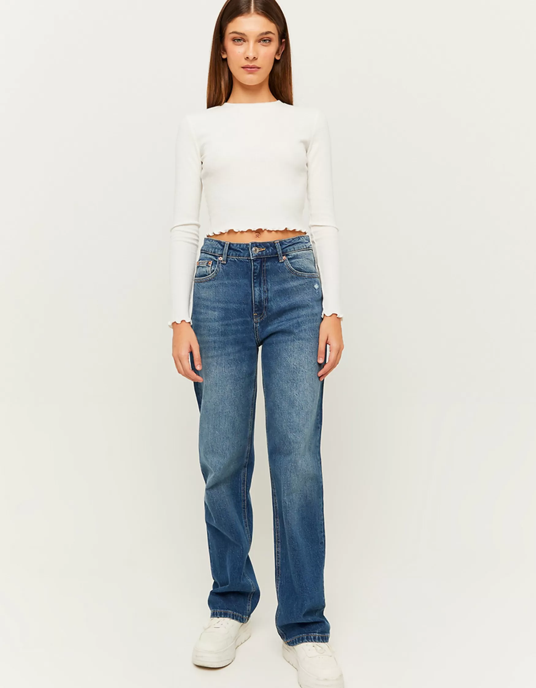 Cheap Jean Droit Taille Haute Jeans