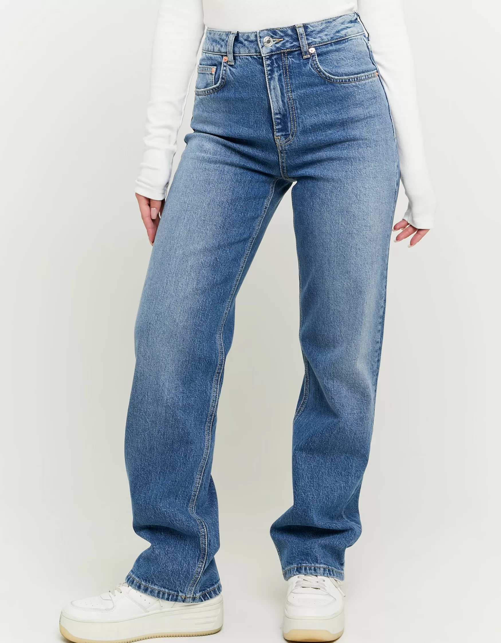 Online Jean Droit Taille Haute Jeans