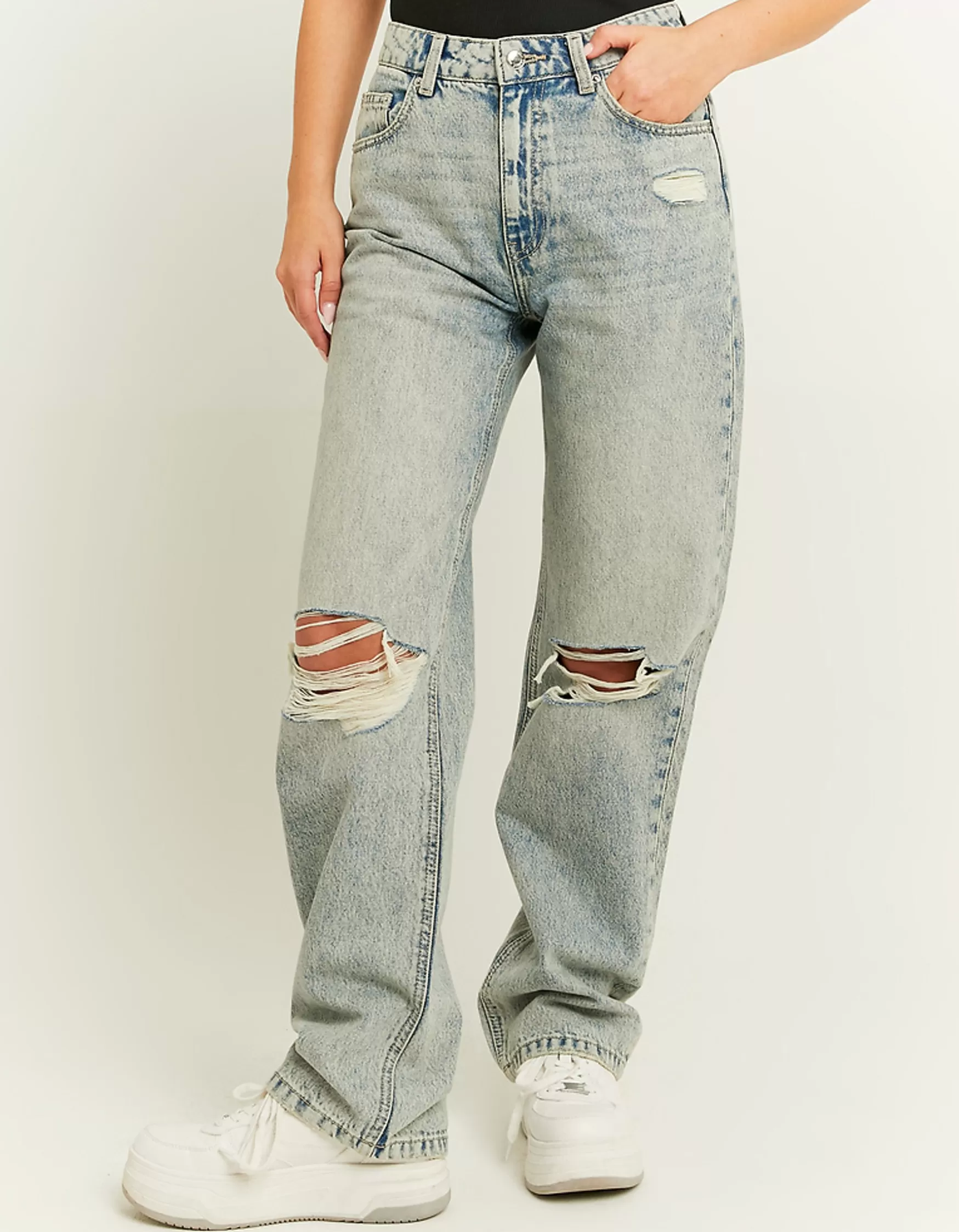 Online Jean Droit Taille Haute Jeans