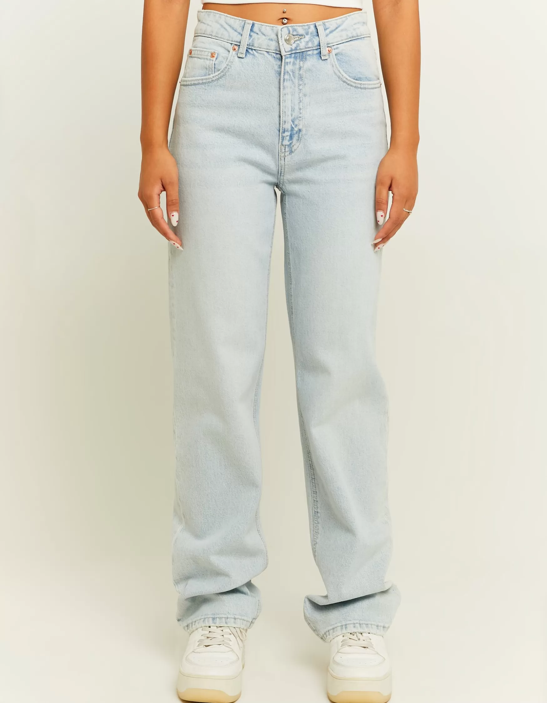 Flash Sale Jean Droit Taille Haute Jeans