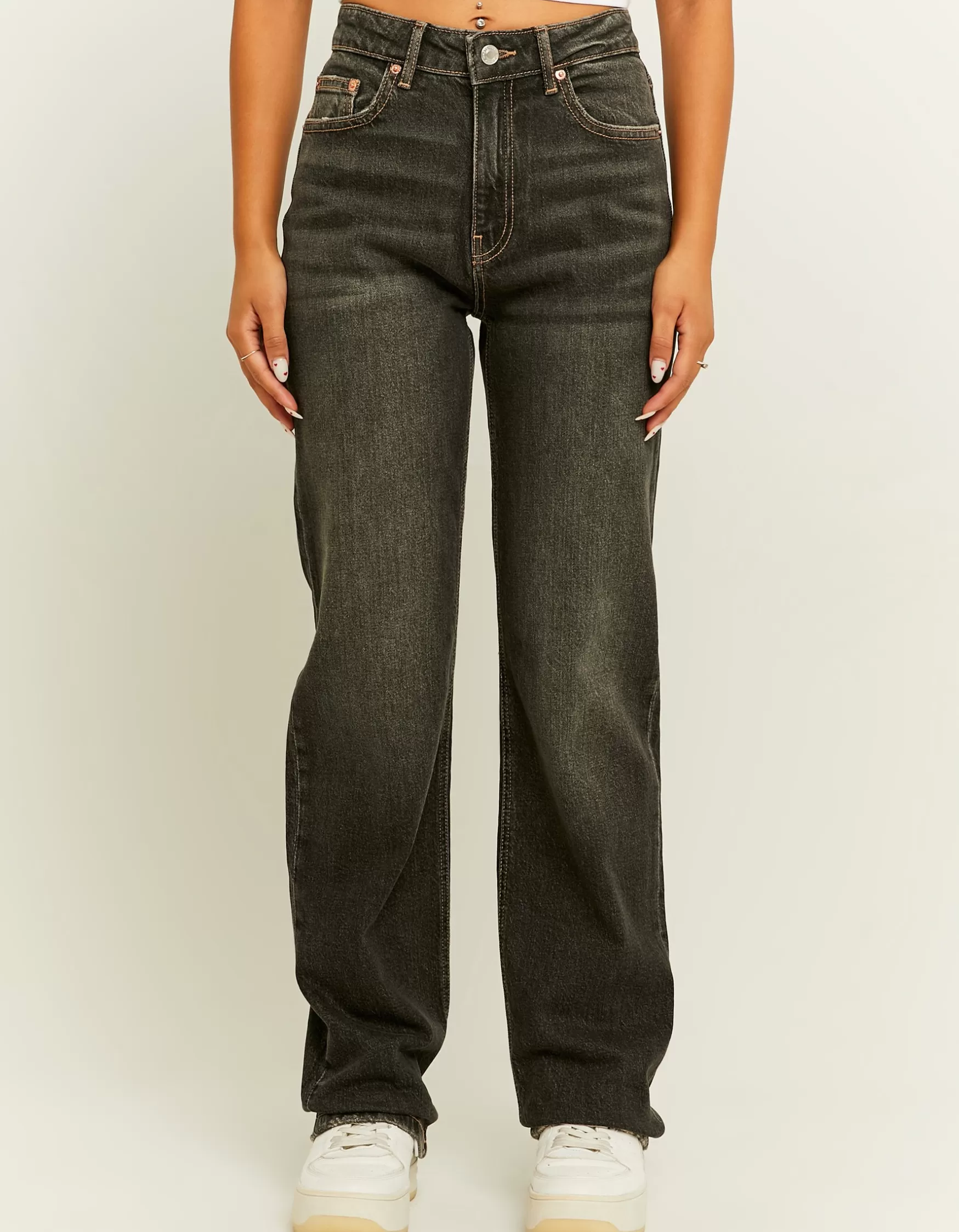 Online Jean Droit Taille Haute Jeans