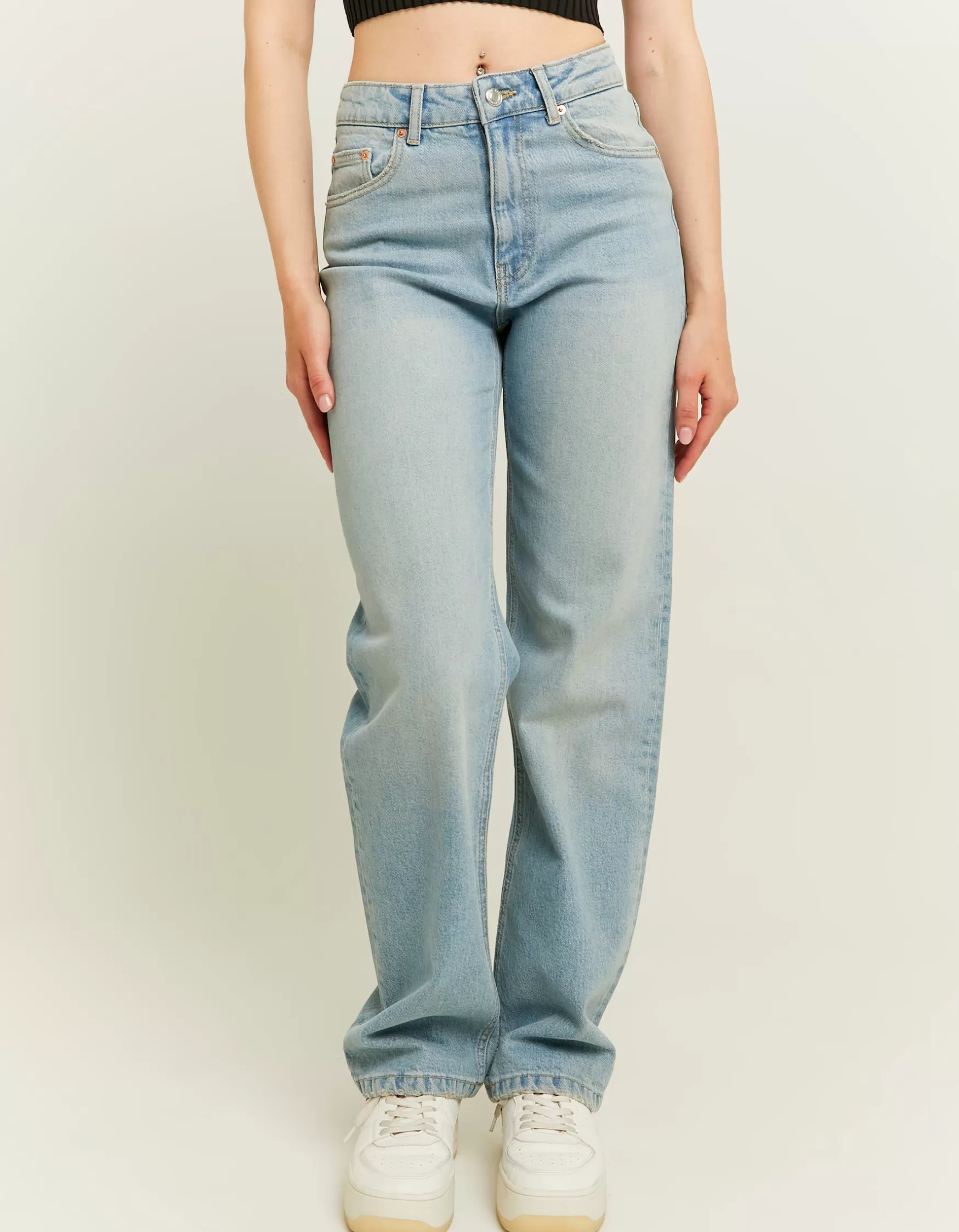 Flash Sale Jean Droit Taille Haute Jeans