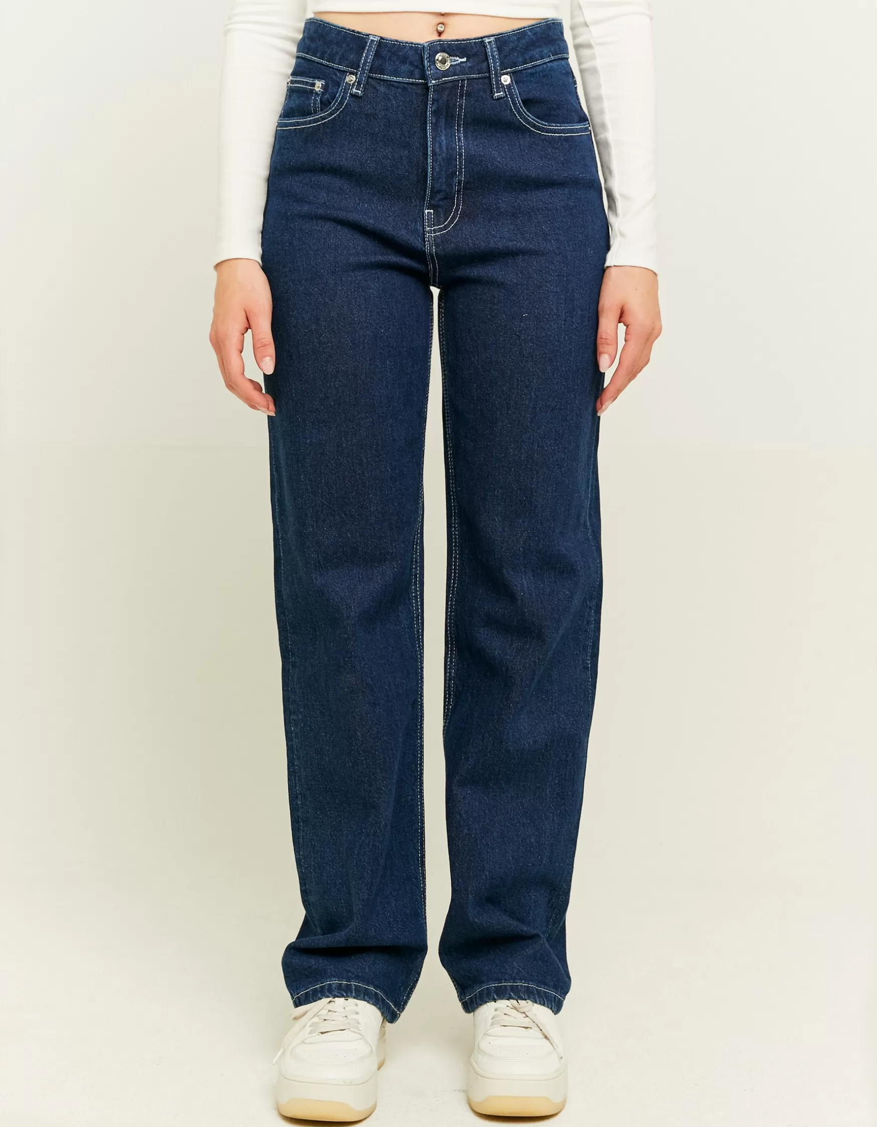 Shop Jean Droit Taille Haute Jeans