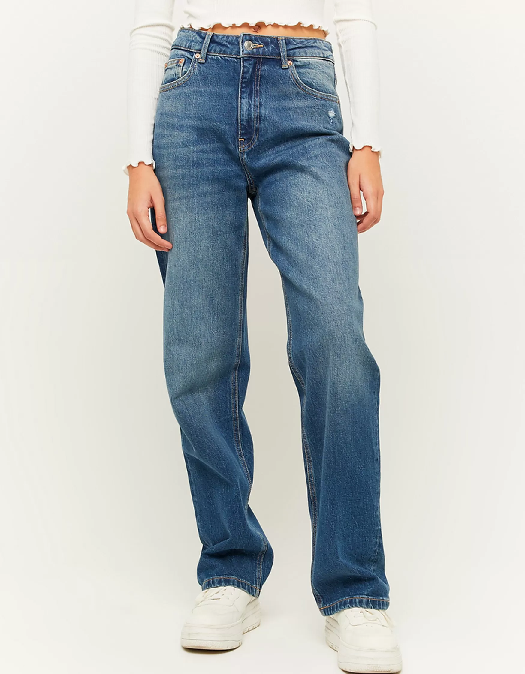 Cheap Jean Droit Taille Haute Jeans