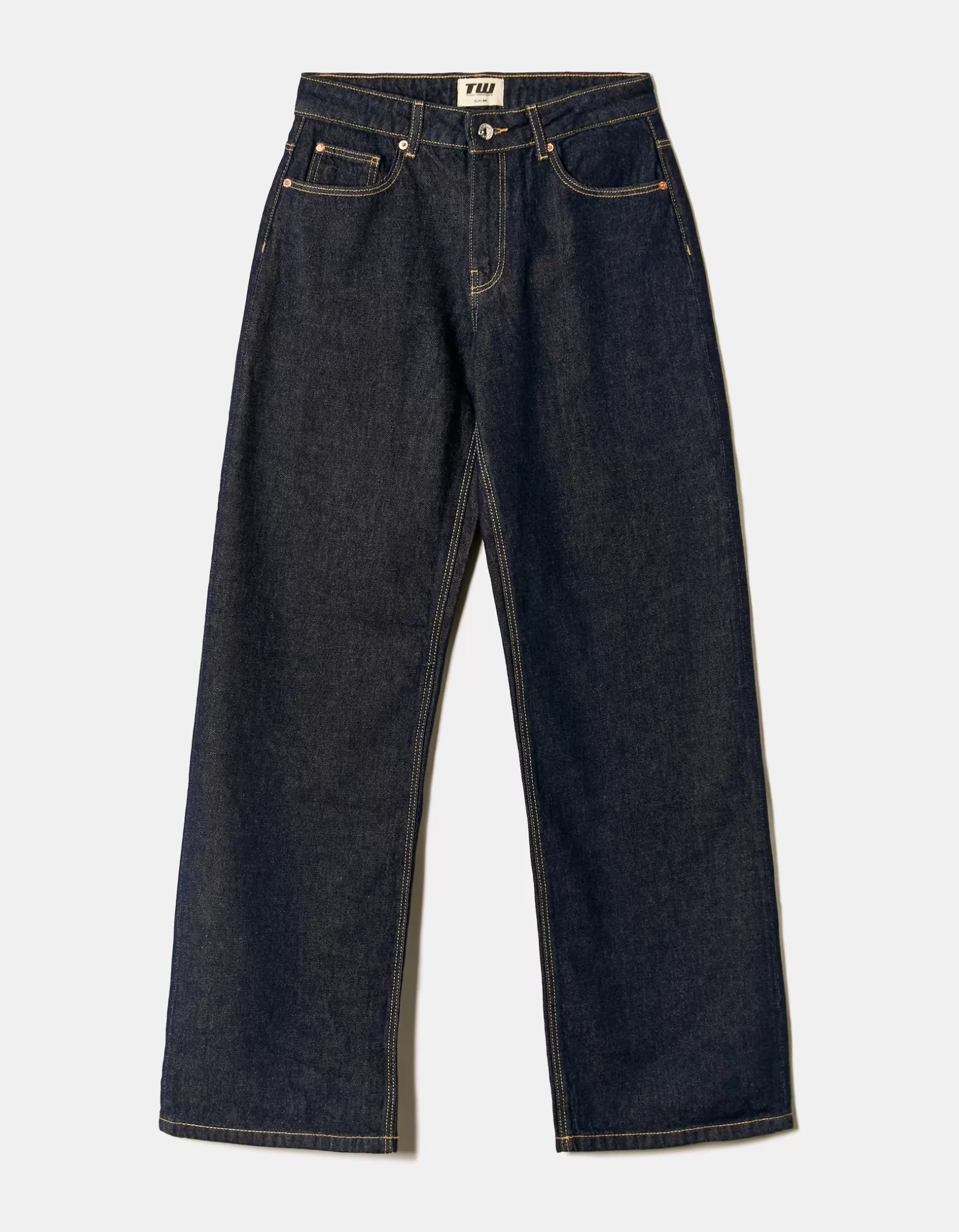 Cheap Jean Large Droit Délavage Brut Jeans