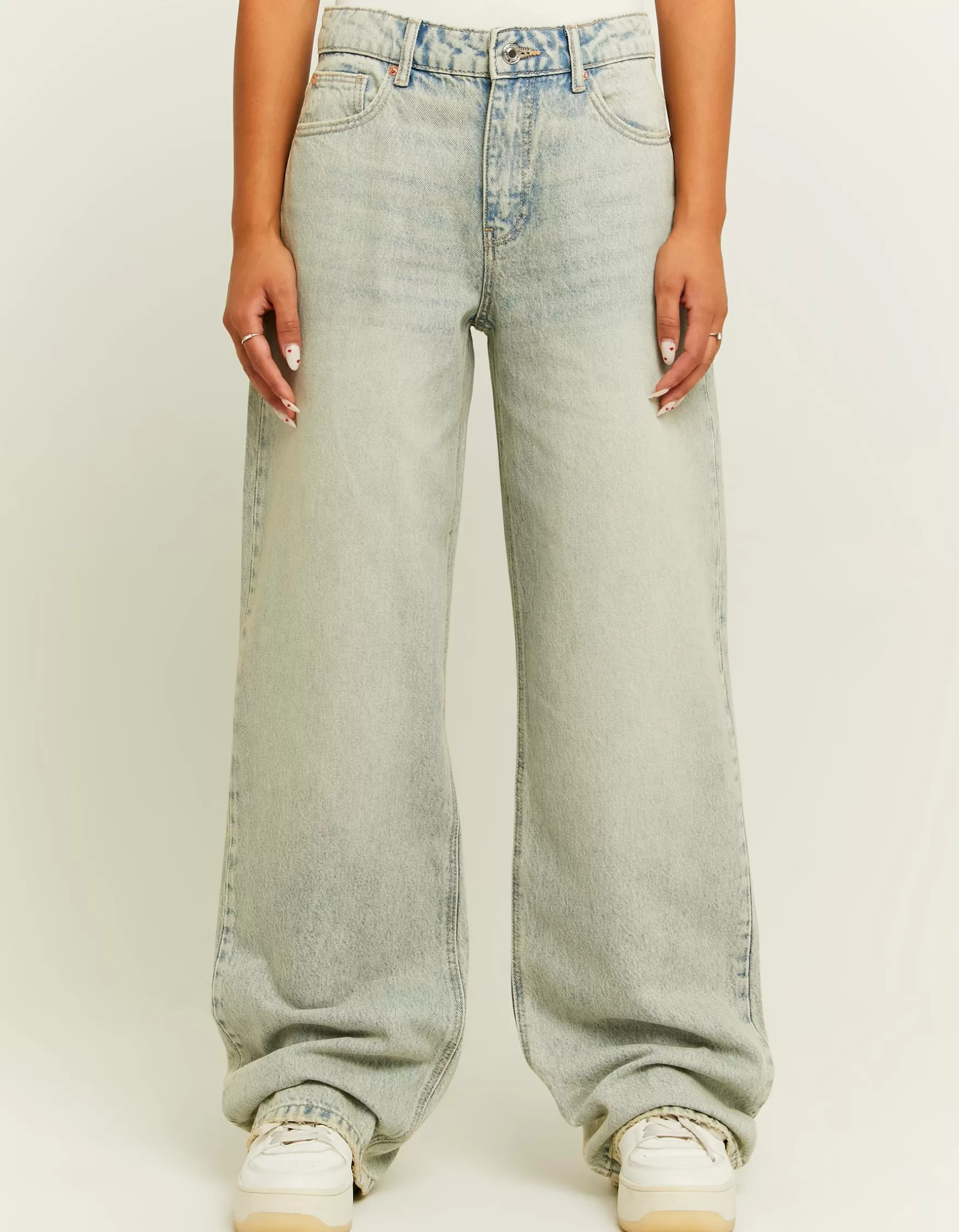 Outlet Jean Large Droit Délavage Clair Jeans
