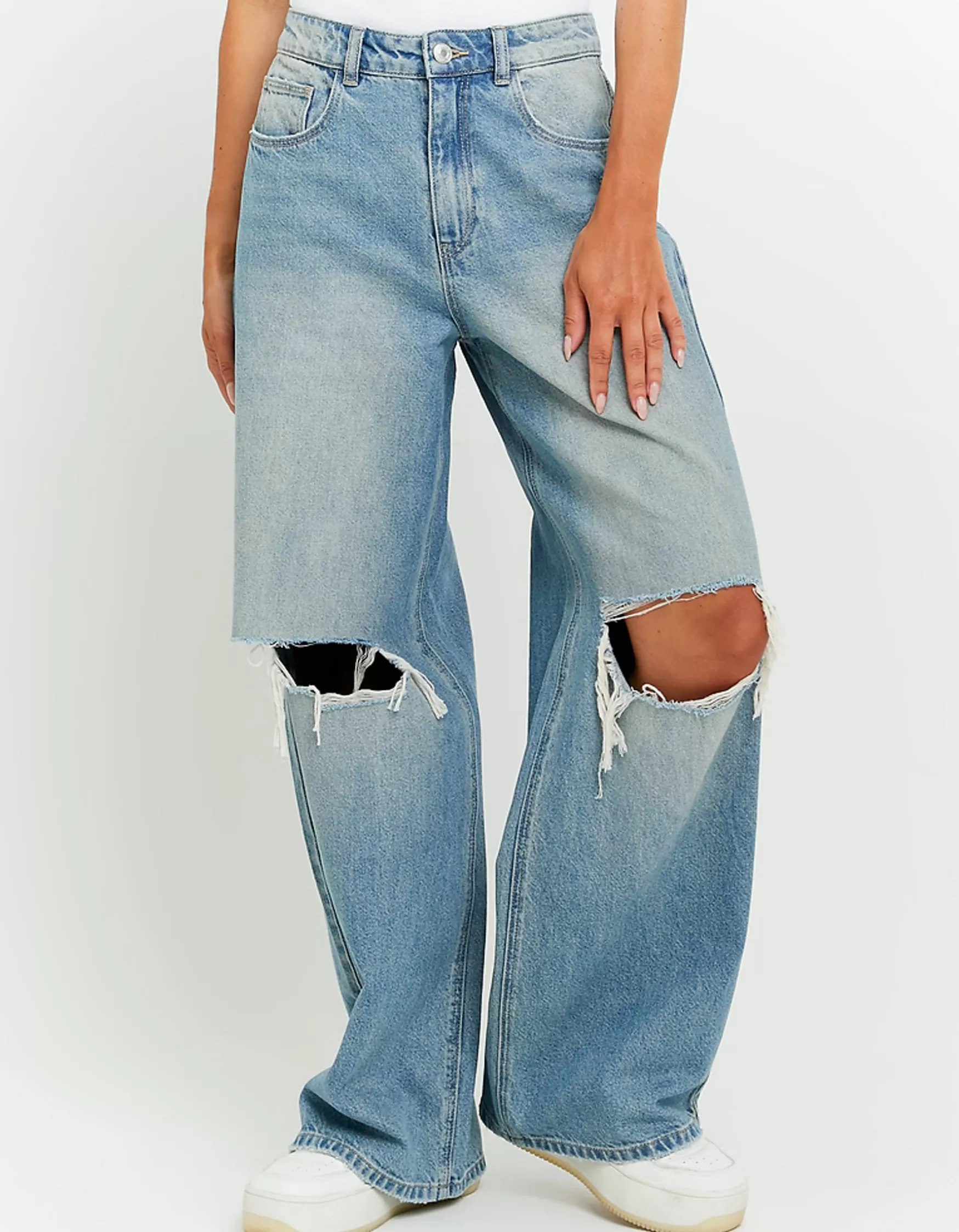 Best Sale Jean Skater Destroy Taille Mi-haute Jeans