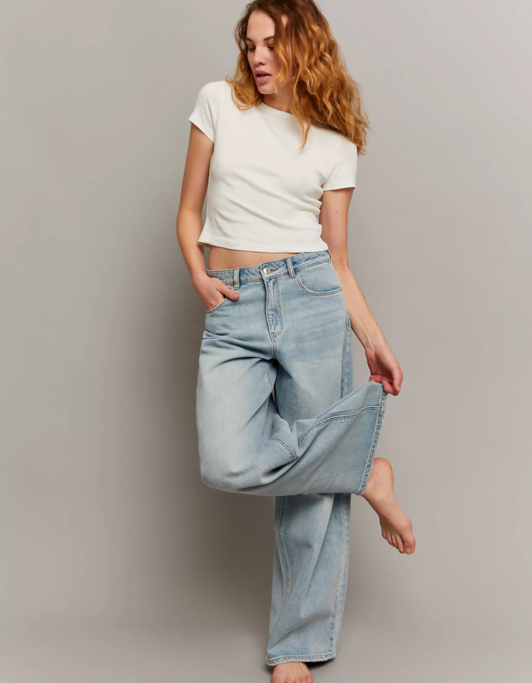 Sale Jean Skater Taille Mi-Haute Jeans
