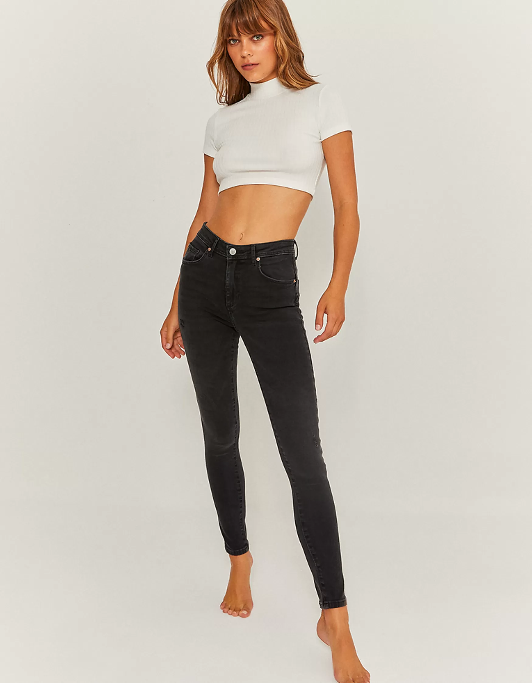 Cheap Jean Skinny Push Up Taille Mi-Haute Jeans