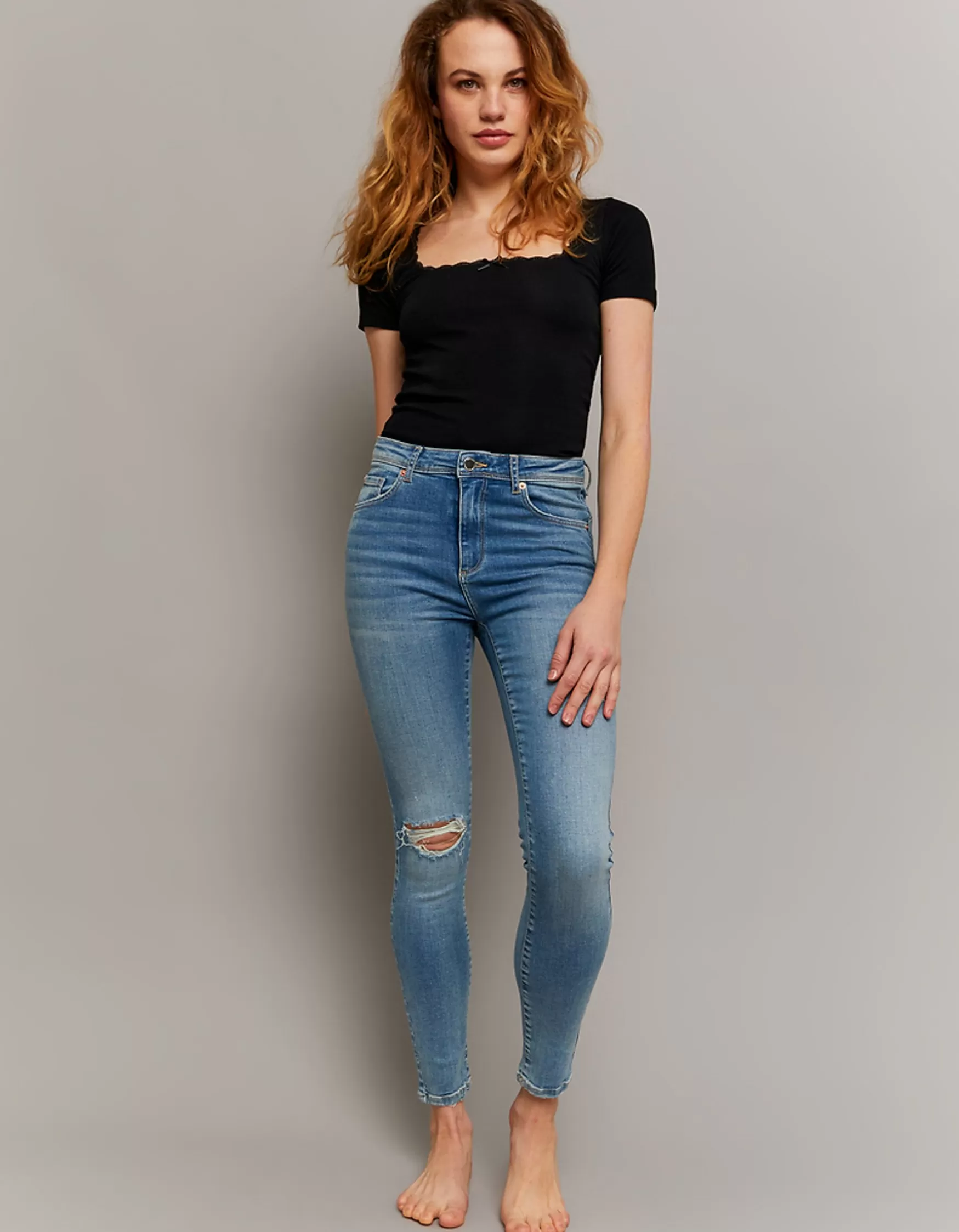Shop Jean Skinny Push-Up Taille Mi-Haute Jeans