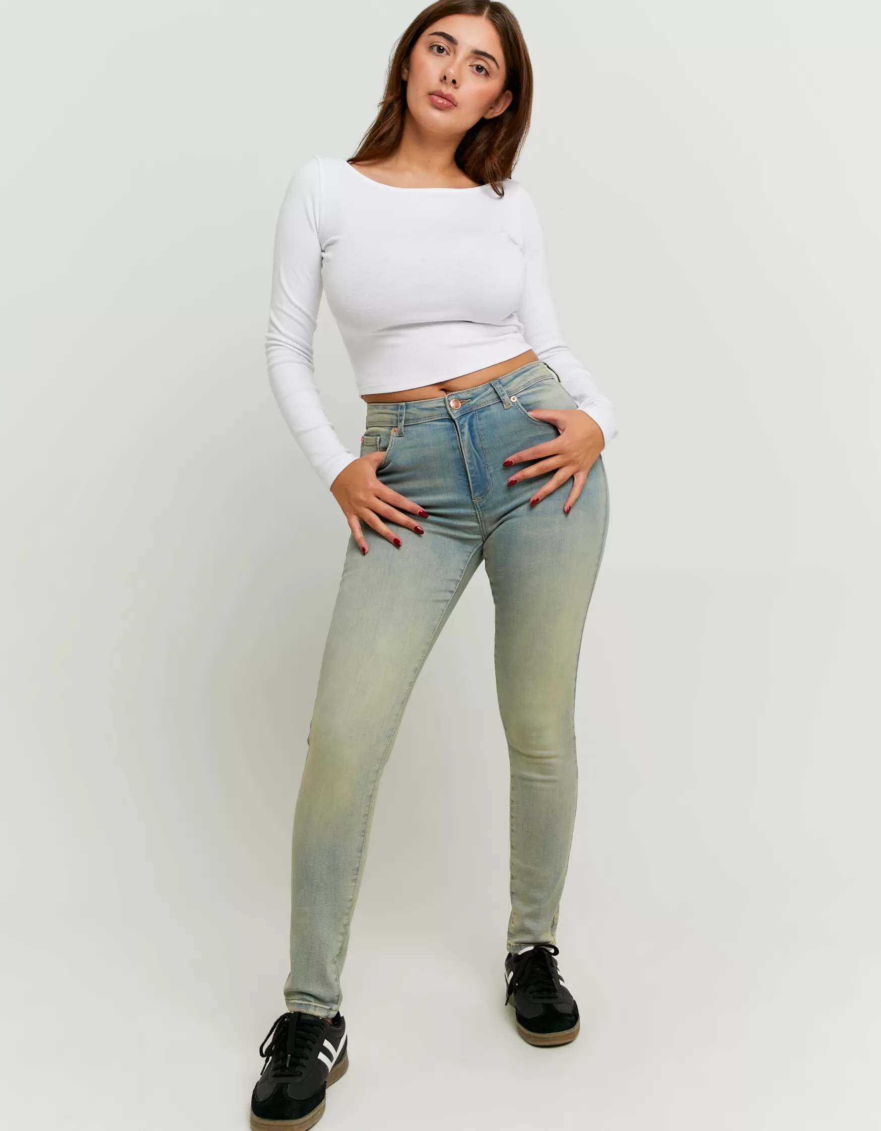 Shop Jean Skinny Push-Up Taille Mi-Haute Jeans