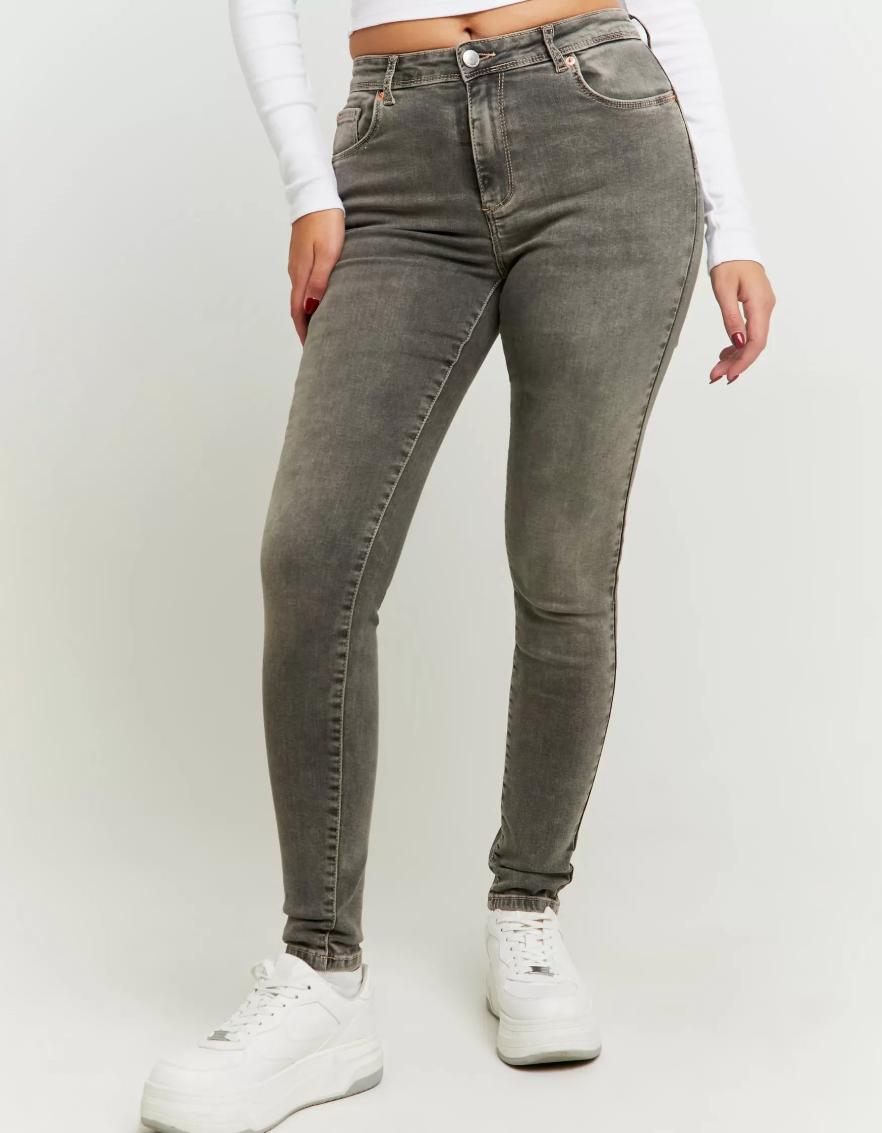 Clearance Jean Skinny Push-Up Taille Mi-Haute Jeans