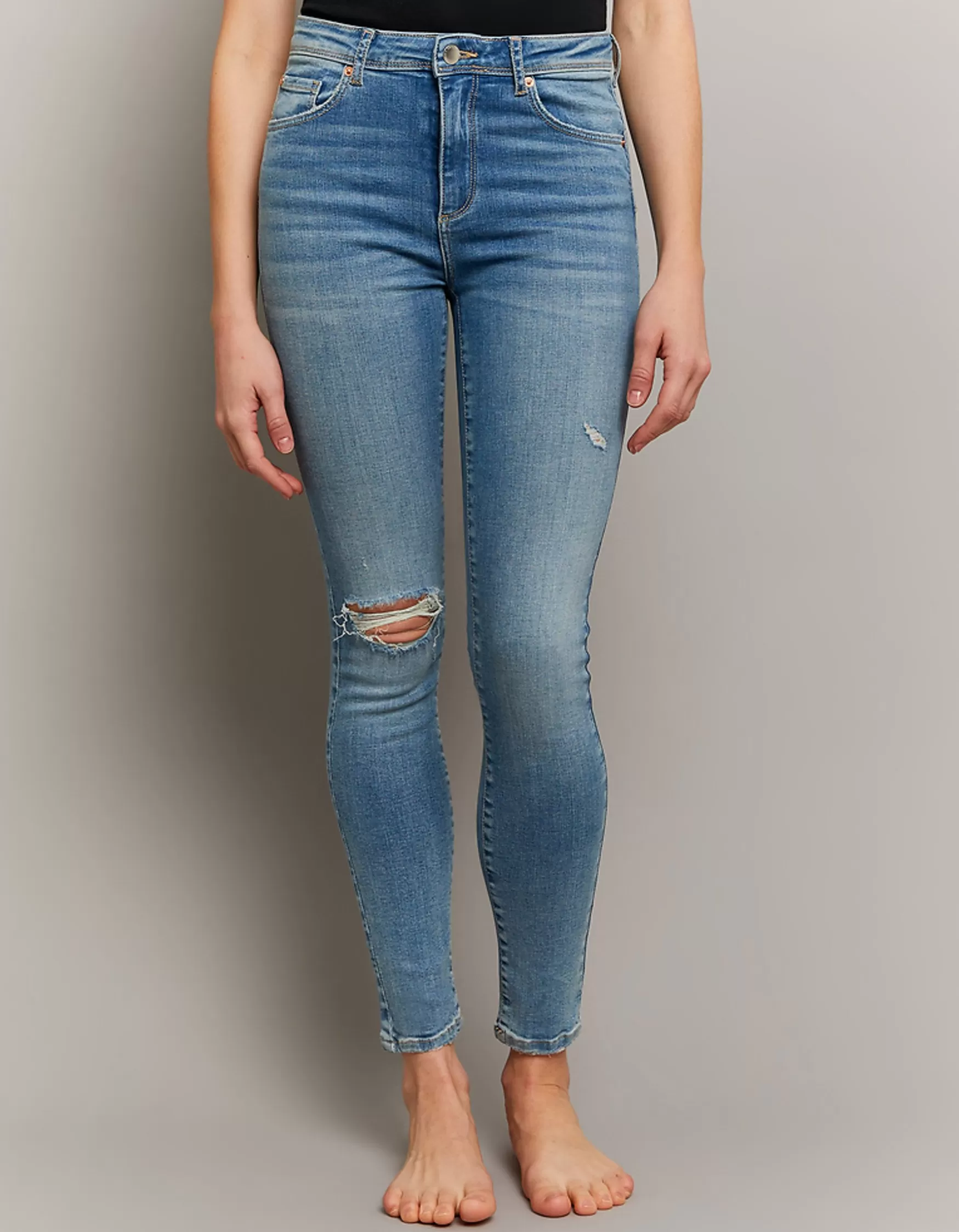 Shop Jean Skinny Push-Up Taille Mi-Haute Jeans
